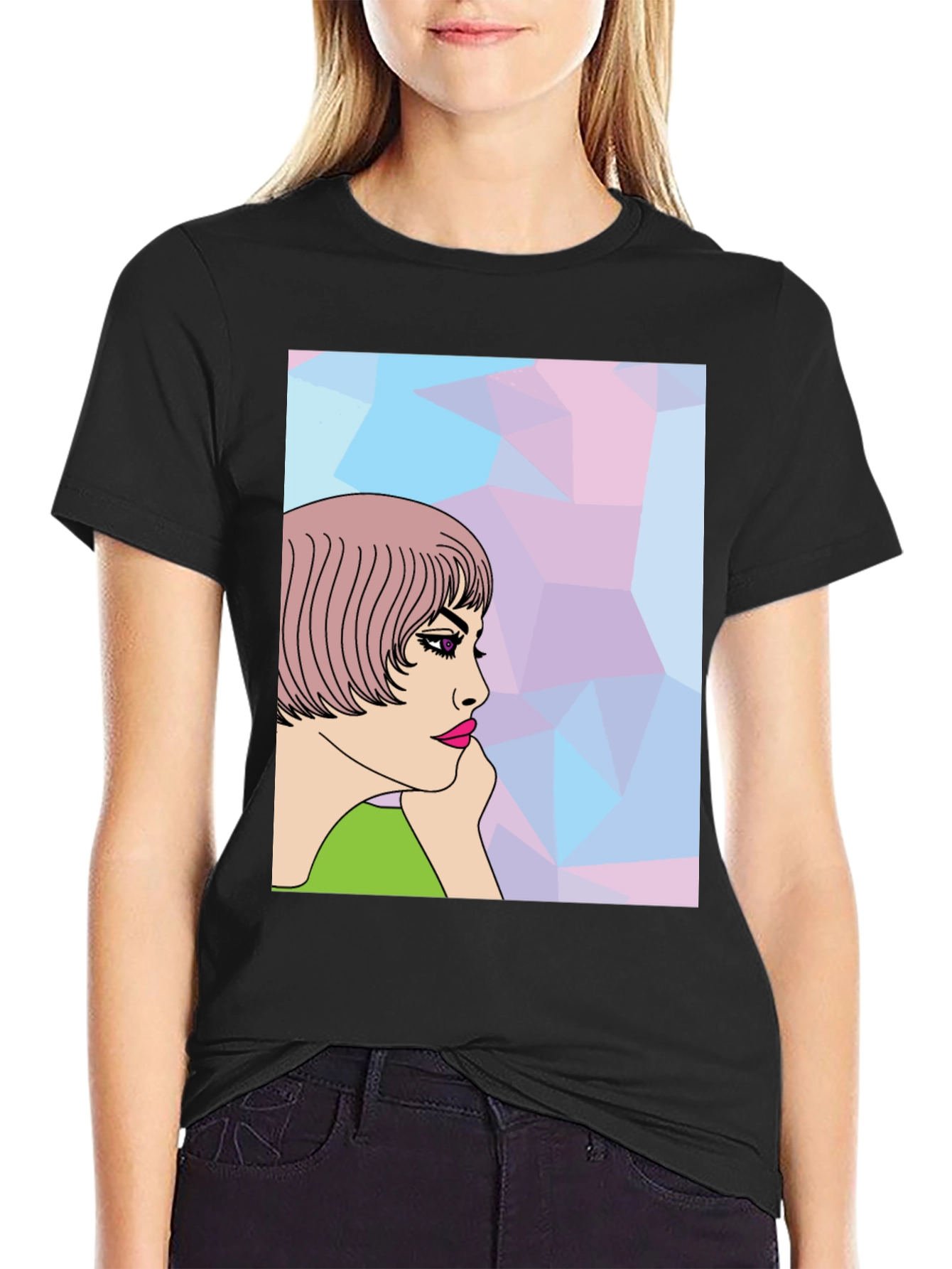 Stylish Graphic Tee - Pop Art Woman
