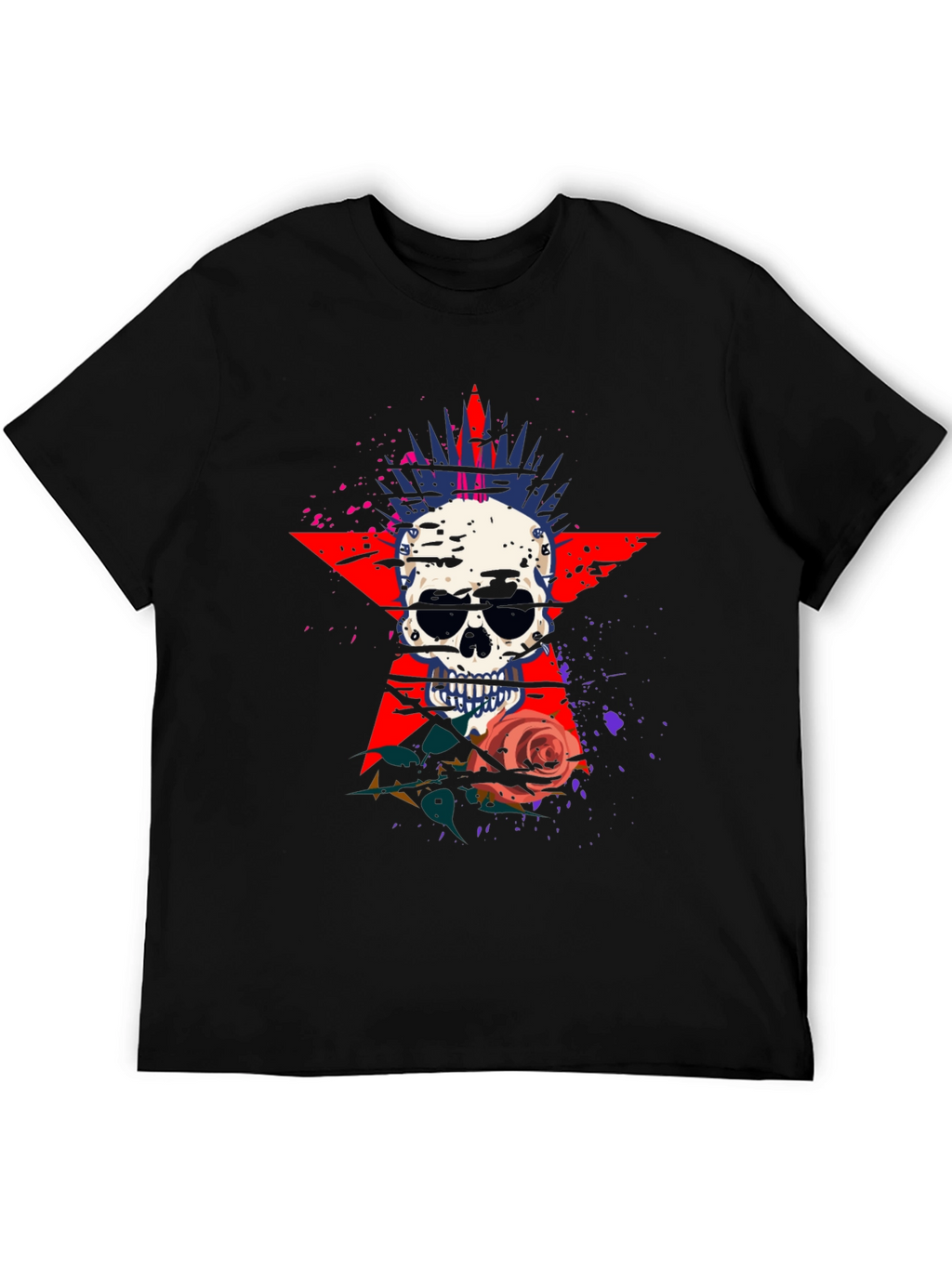 Skull & Rose Graphic Black T-Shirt