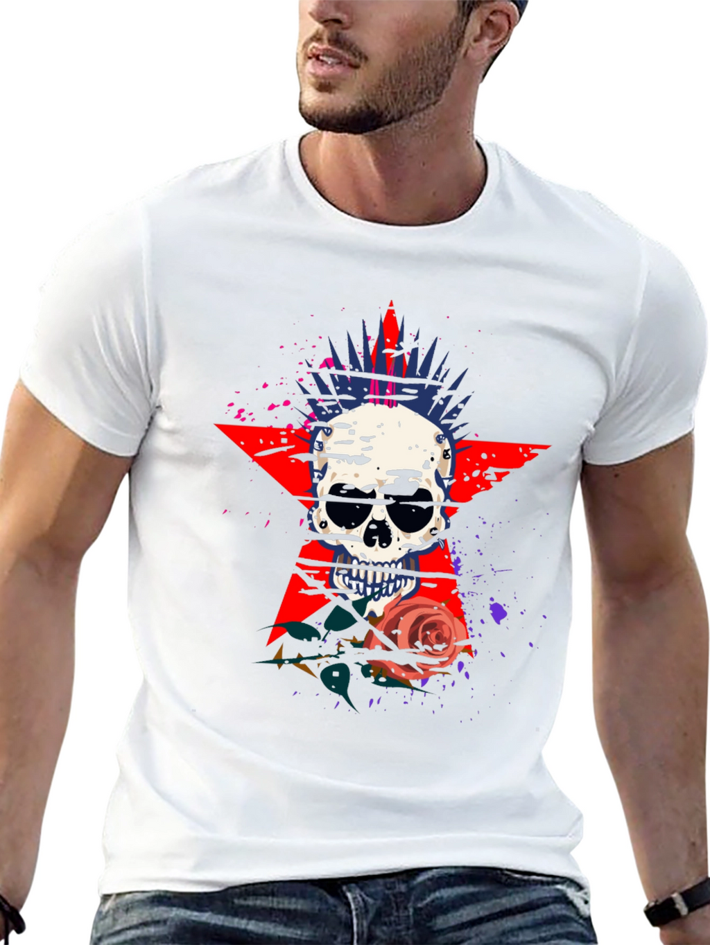 Skull & Rose Graphic Black T-Shirt