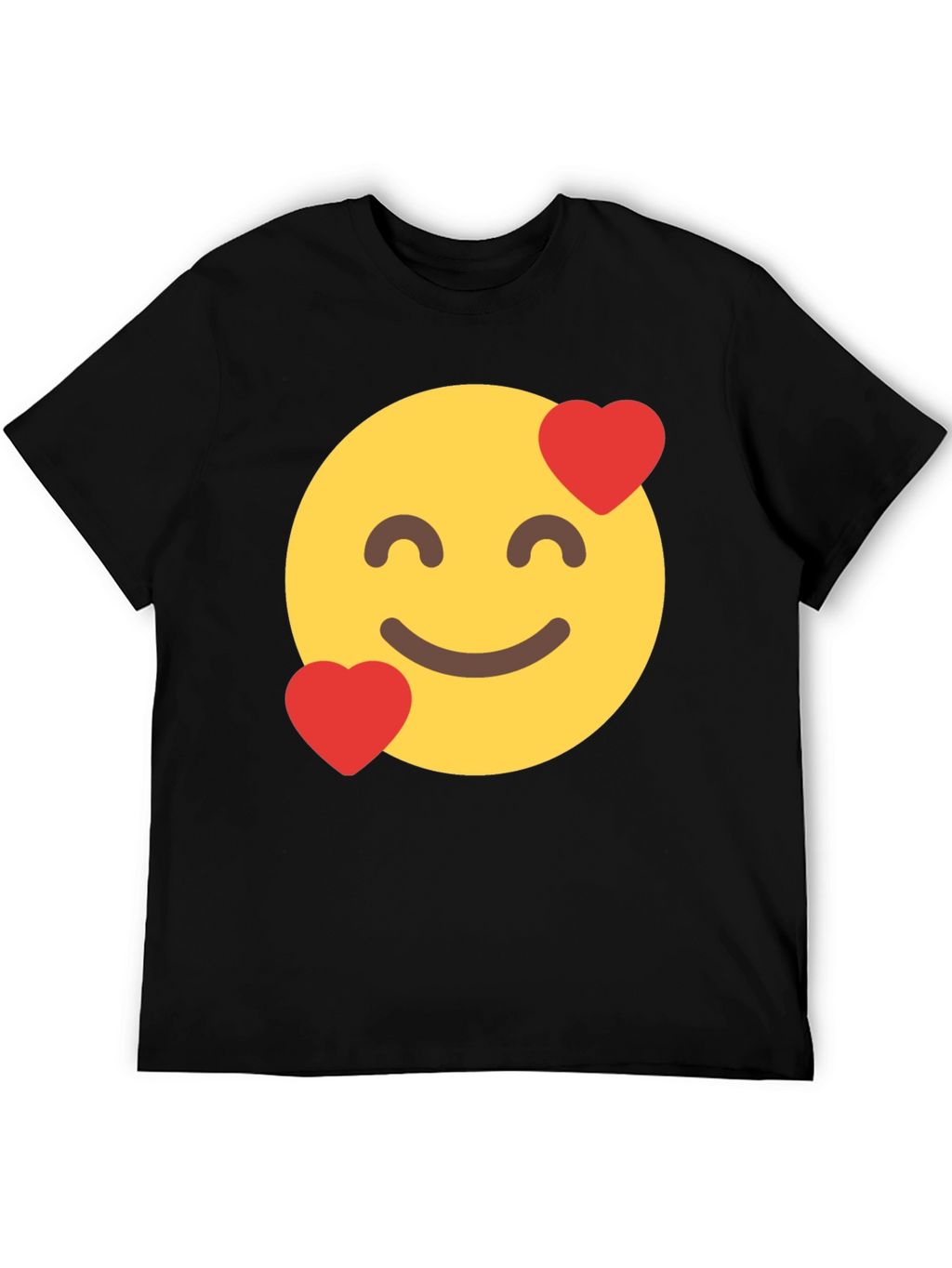 Emoji Love Face Black T-Shirt