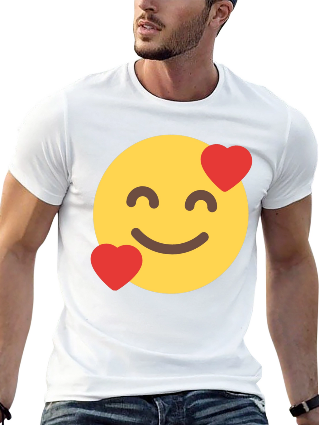 Emoji Love Face Black T-Shirt