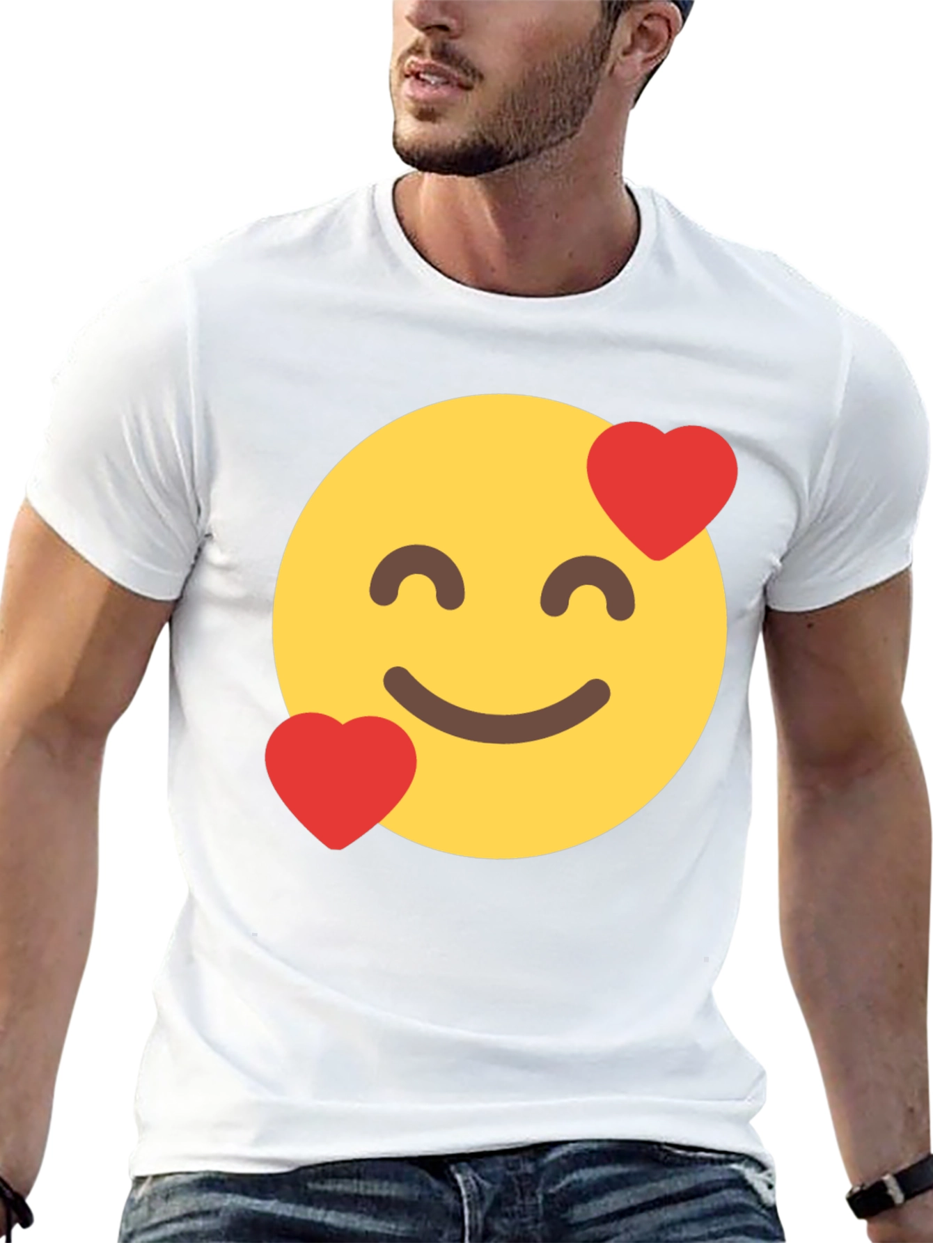 Emoji Love Face Black T-Shirt