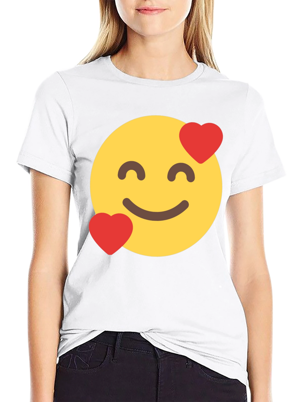 Emoji Love Face Black T-Shirt