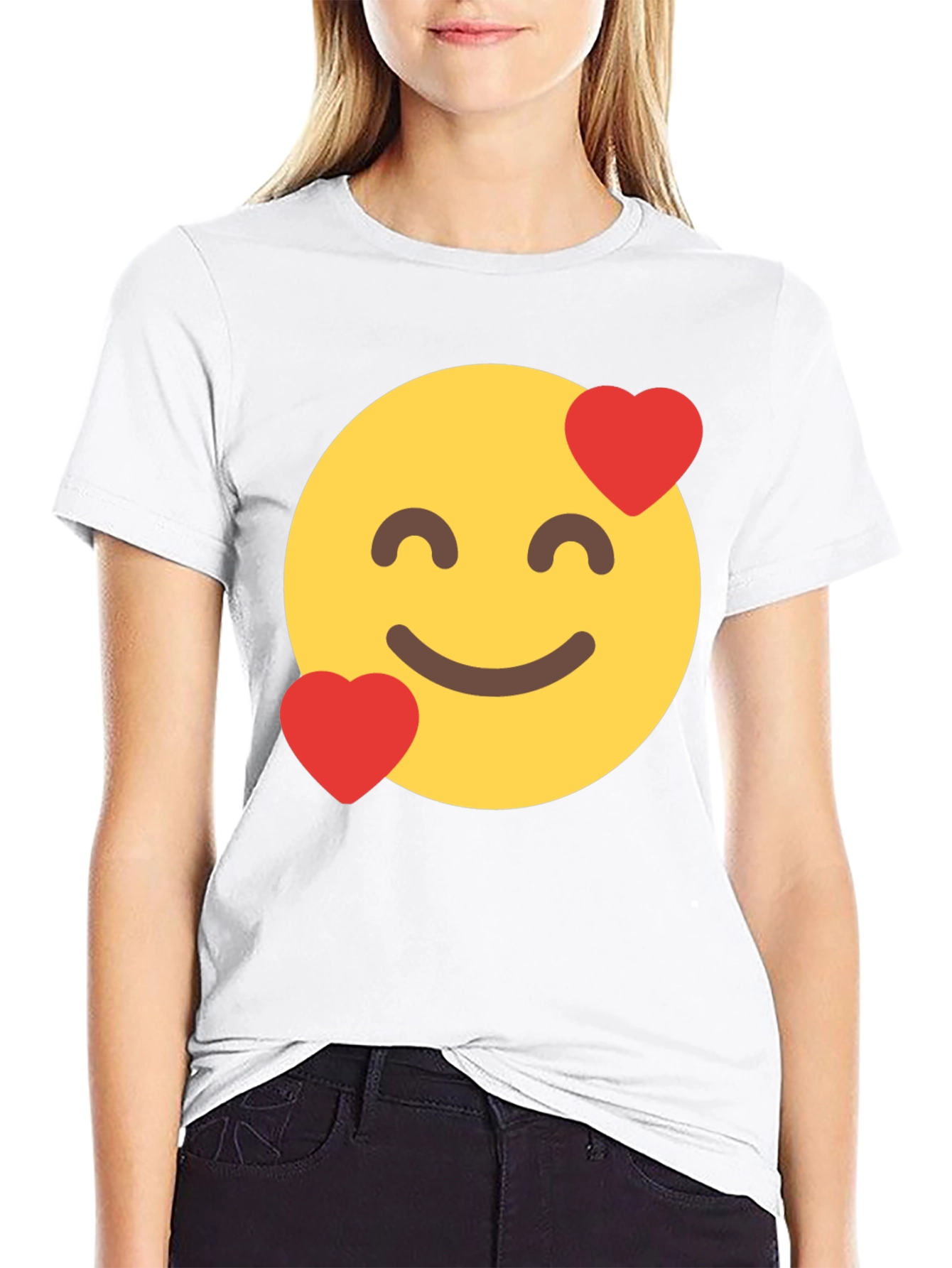 Emoji Love Face Black T-Shirt