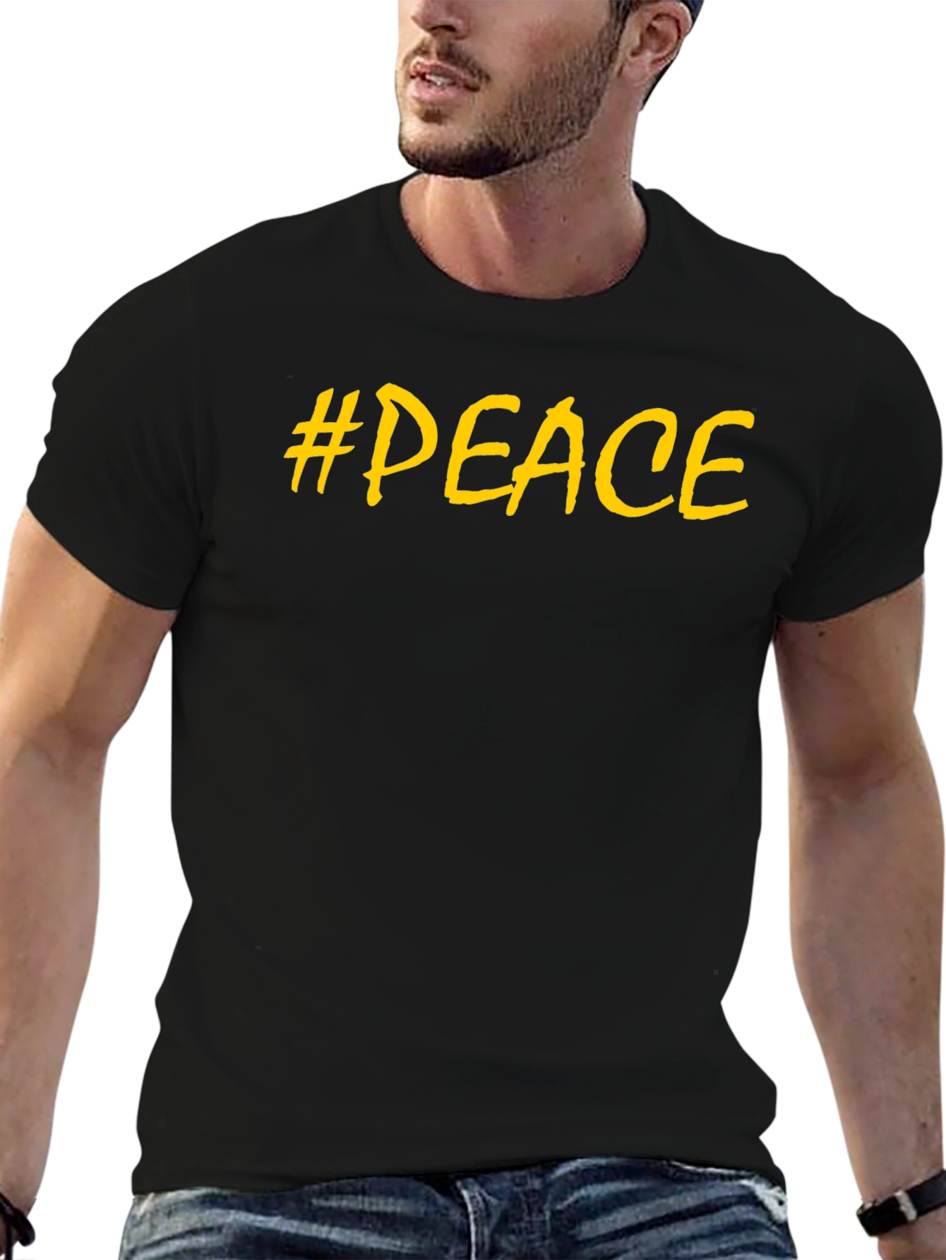 #Peace T-Shirt - Mens Black Graphic Tee
