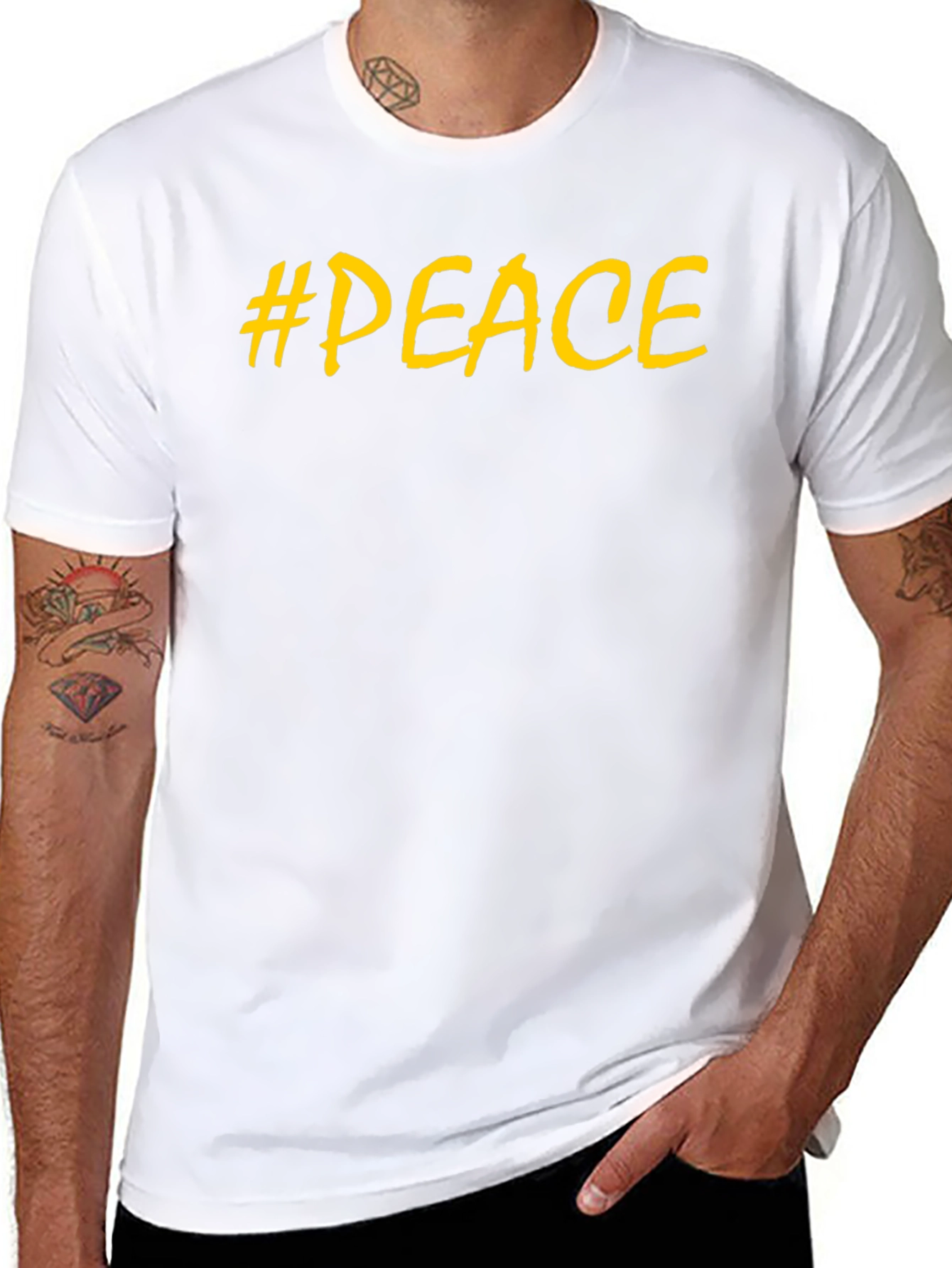 #Peace T-Shirt - Mens Black Graphic Tee