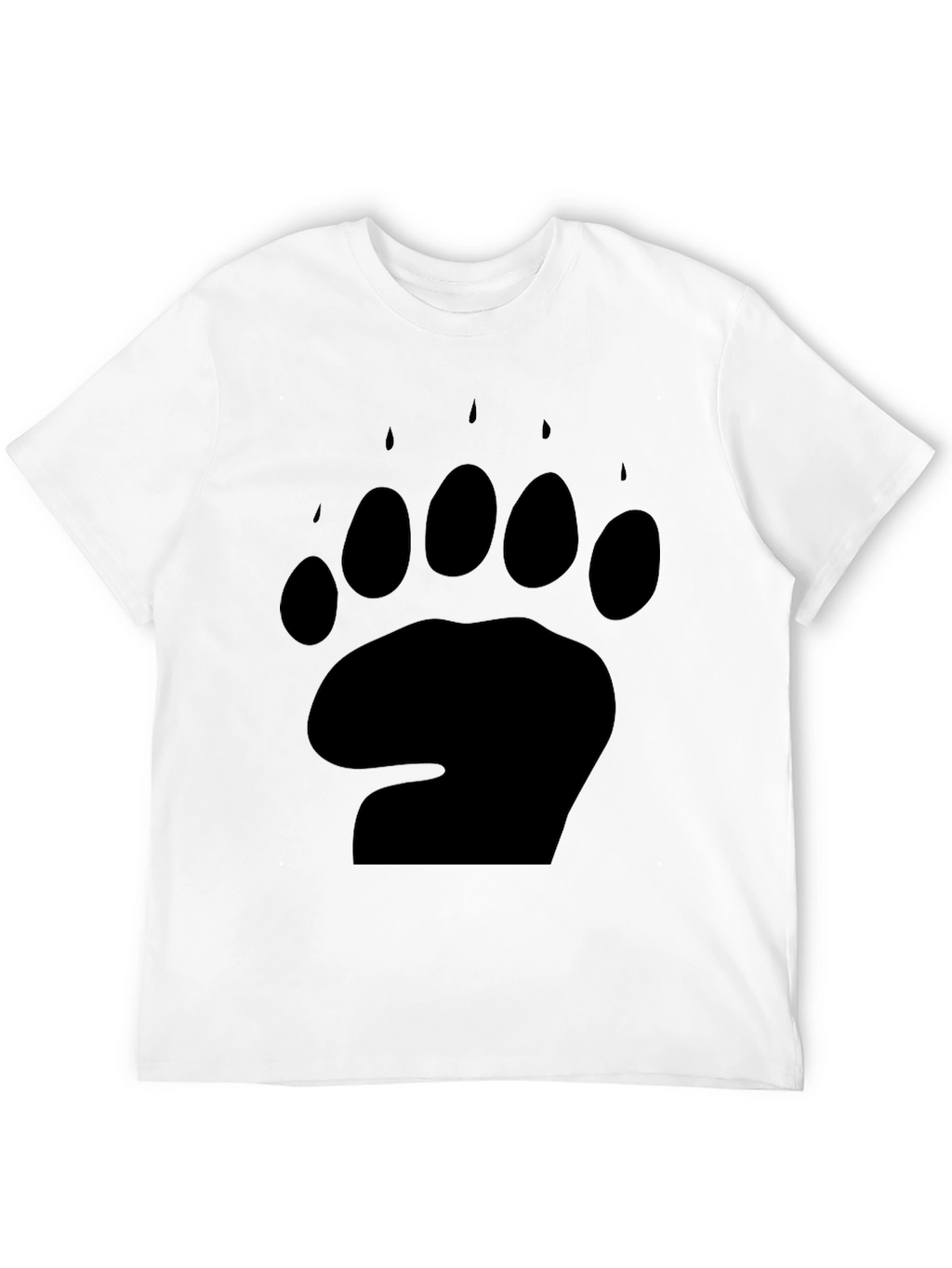 Mens Black T-Shirt with Bear Paw Print