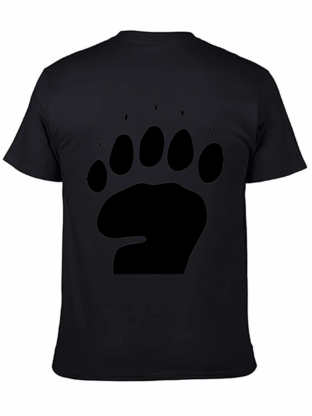 Mens Black T-Shirt with Bear Paw Print