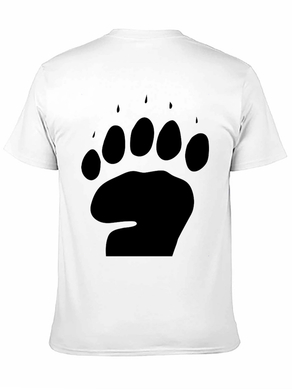 Mens Black T-Shirt with Bear Paw Print