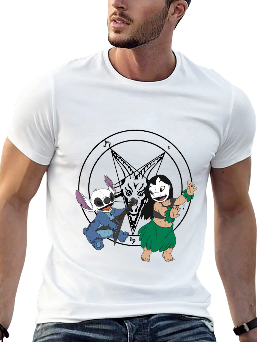Stitch & Lilo Rock Band Black T-Shirt