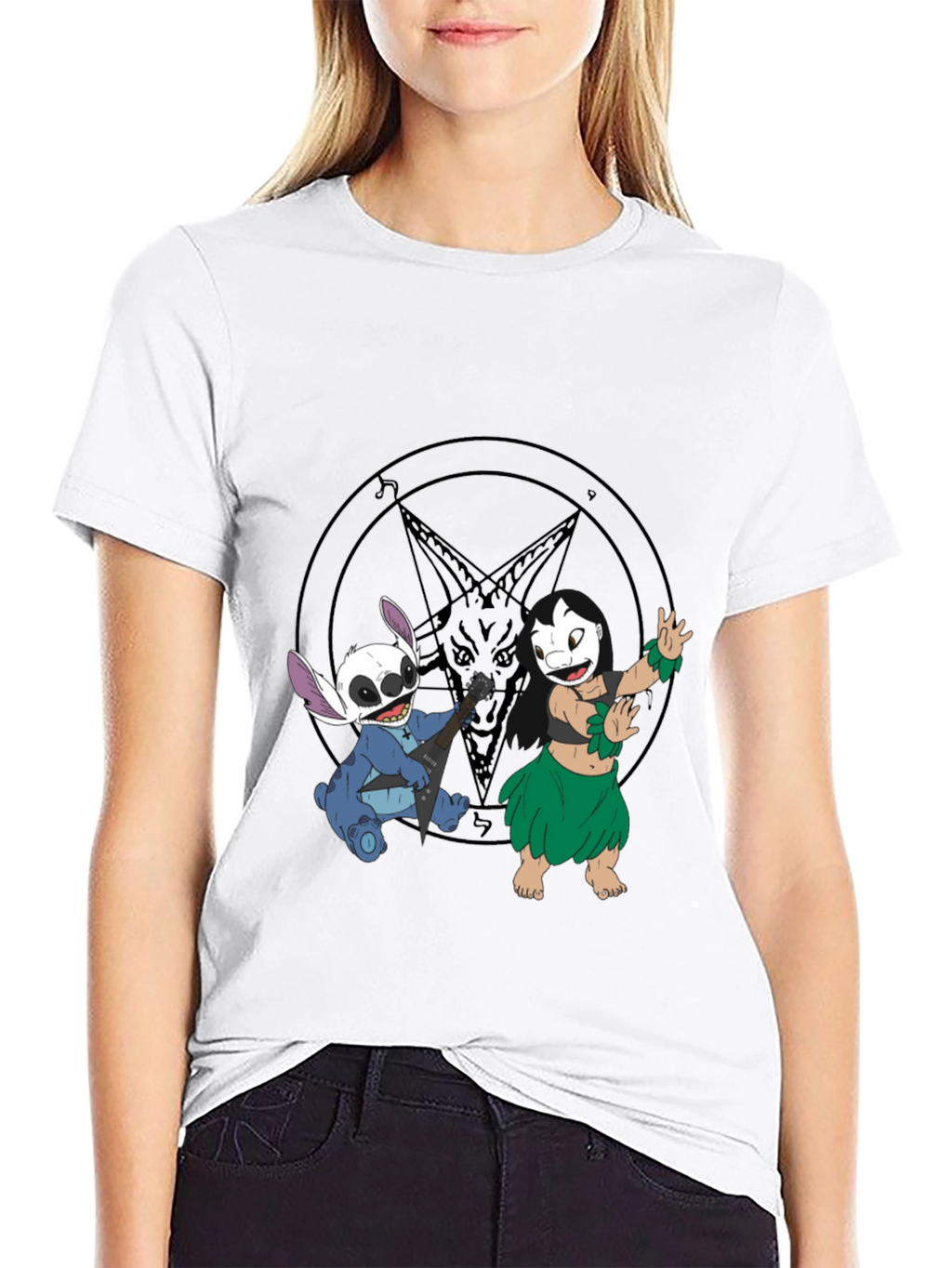 Stitch & Lilo Rock Band Black T-Shirt
