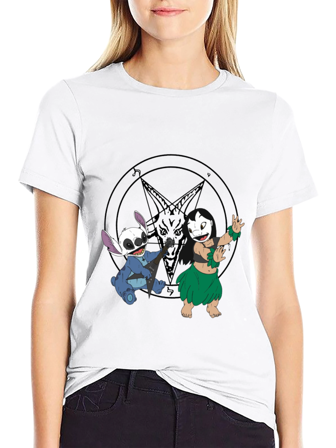 Stitch & Lilo Rock Band Black T-Shirt