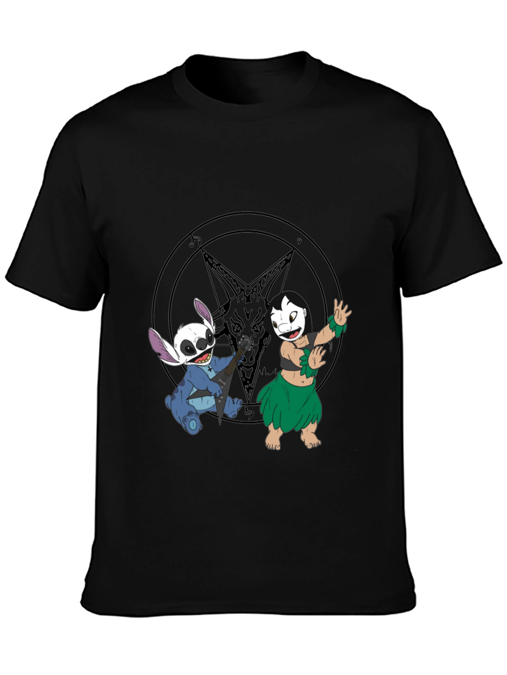Stitch & Lilo Rock Band Black T-Shirt