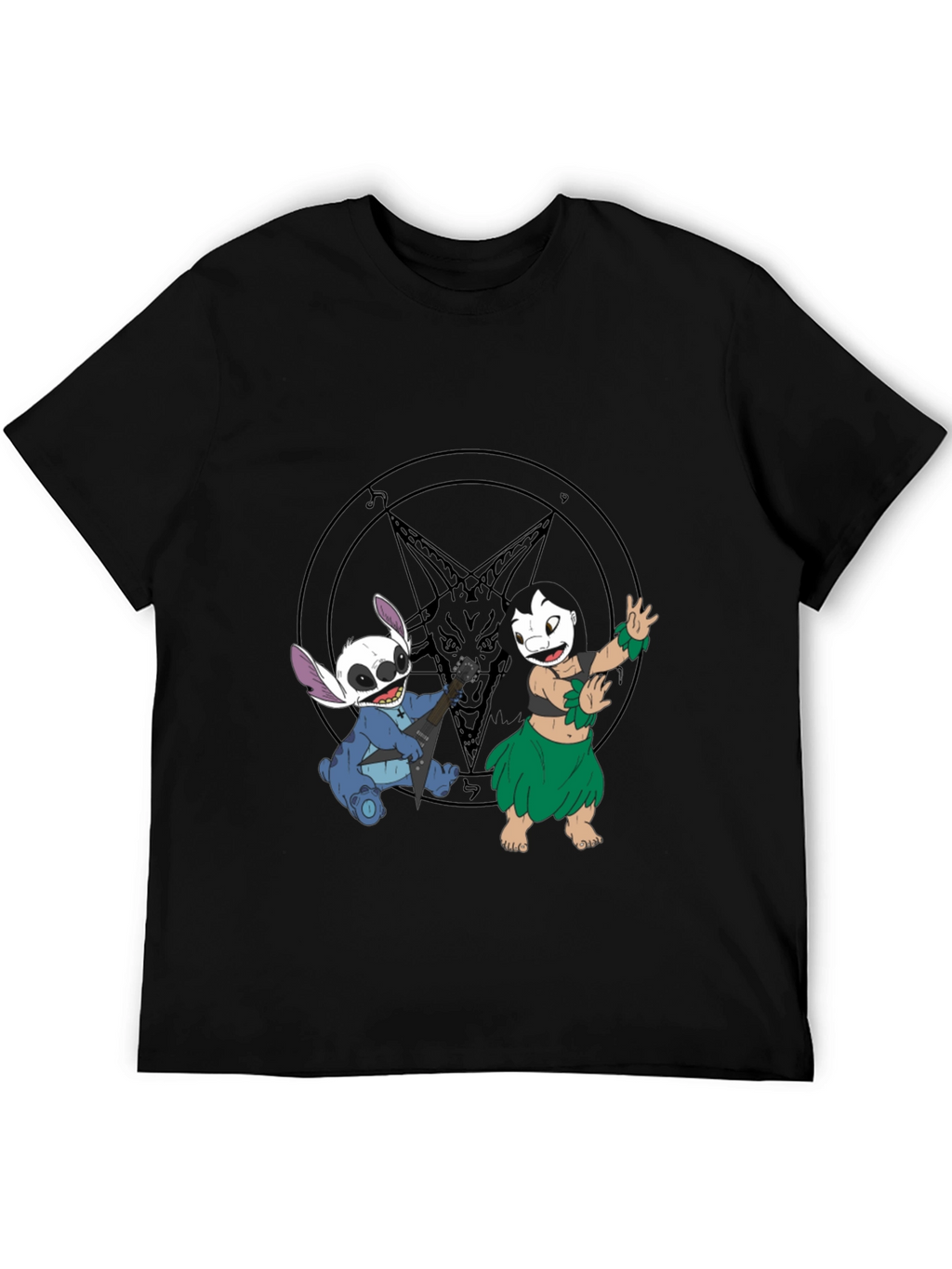 Stitch & Lilo Rock Band Black T-Shirt