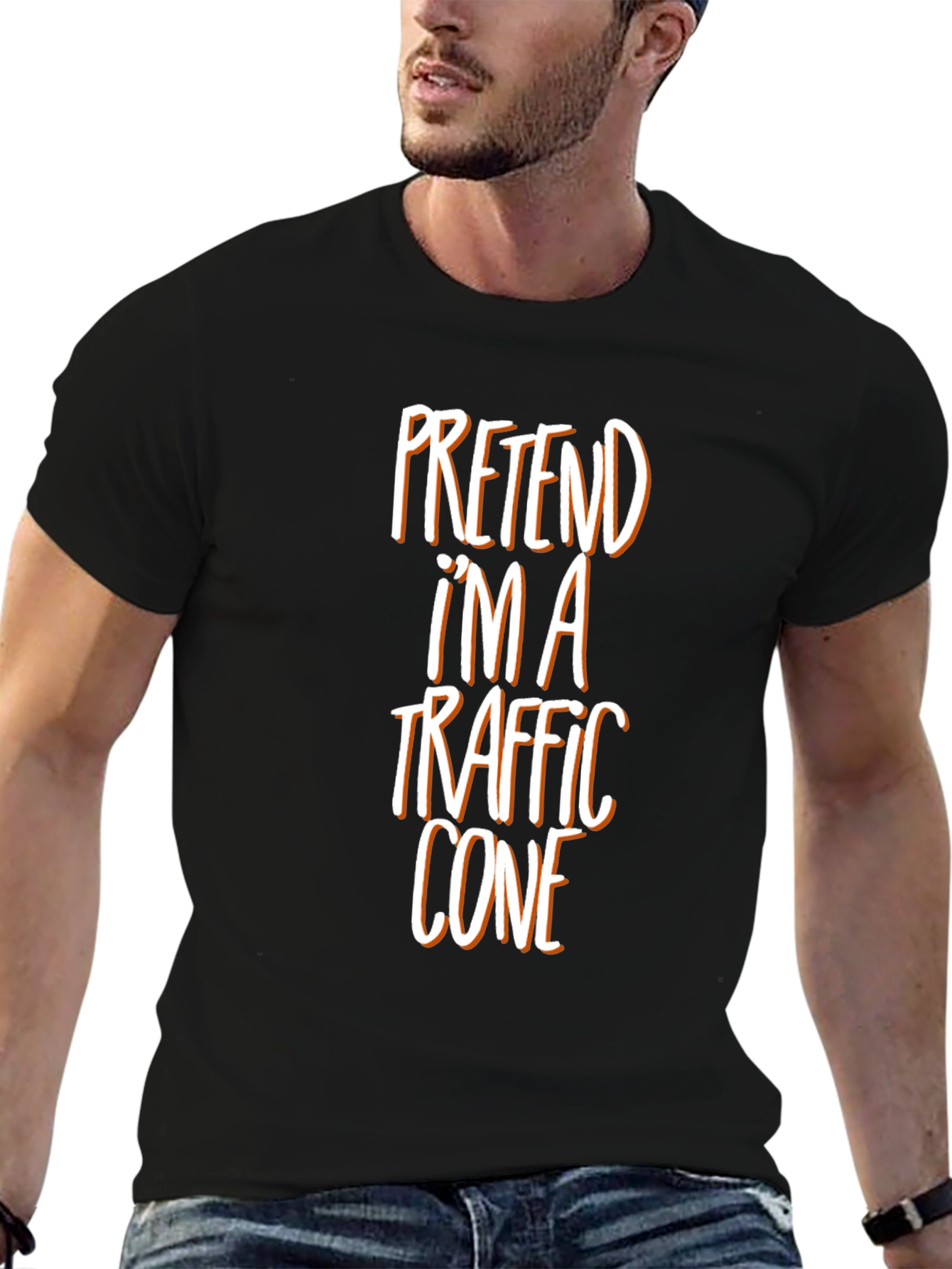 Pretend Im a Traffic Cone Funny Graphic Tee