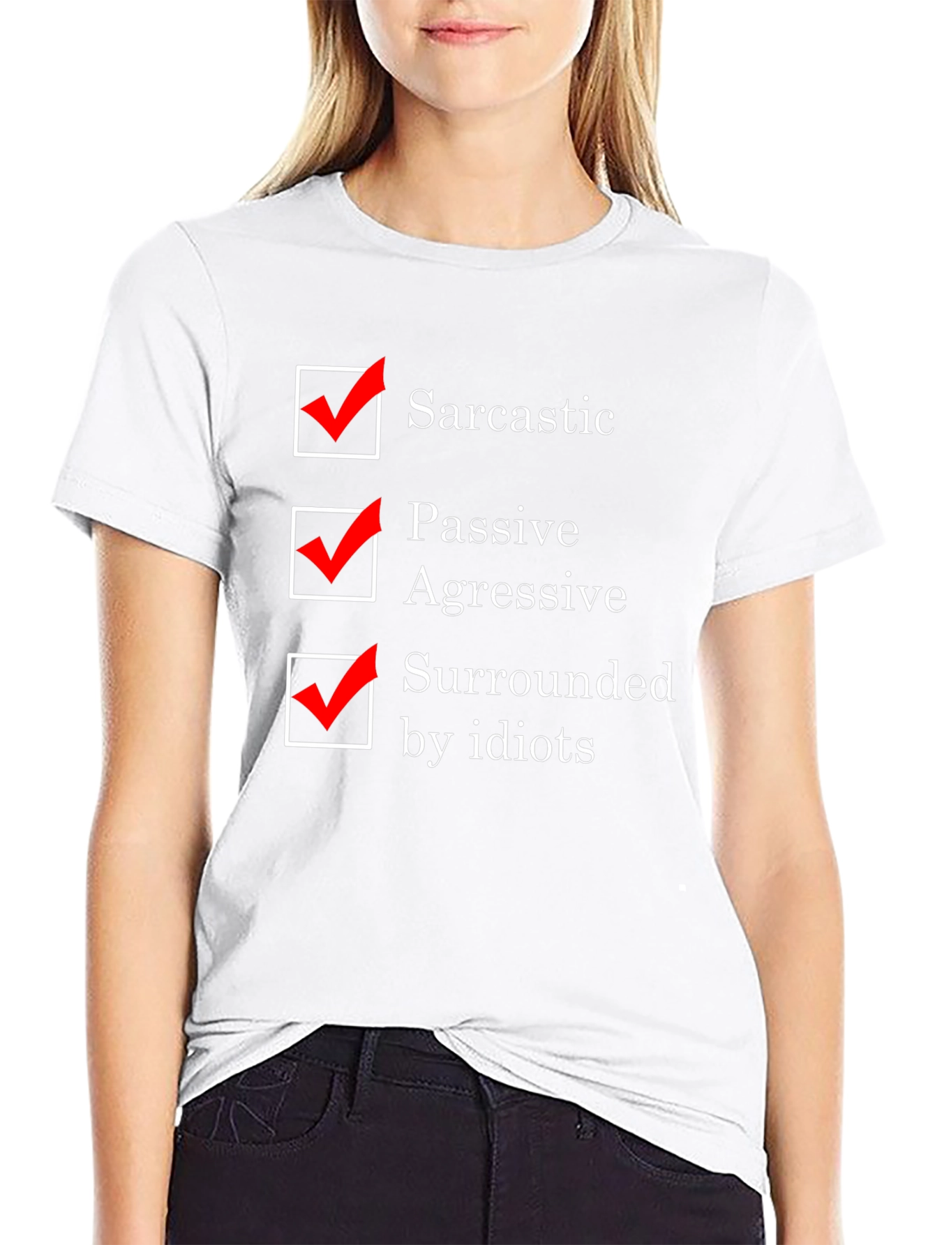 Sarcastic T-Shirt Funny Passive Aggressive Surrounded by Idiots Tee