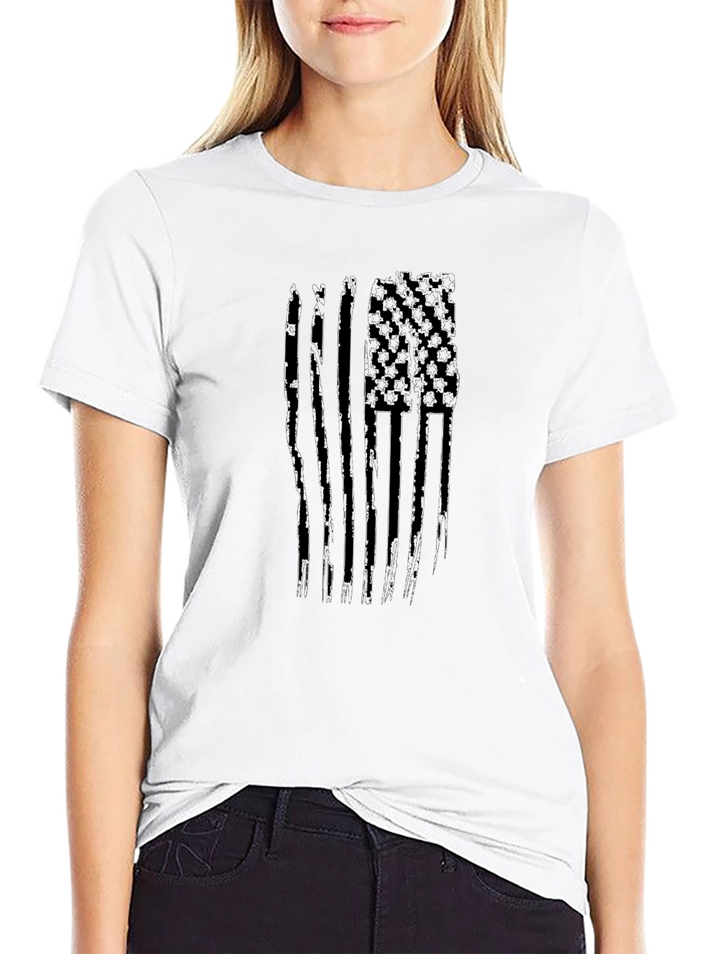Distressed American Flag Graphic T-Shirt