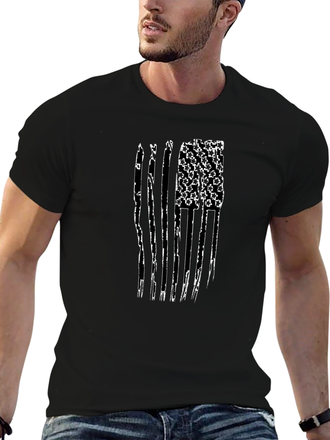 Distressed American Flag Graphic T-Shirt