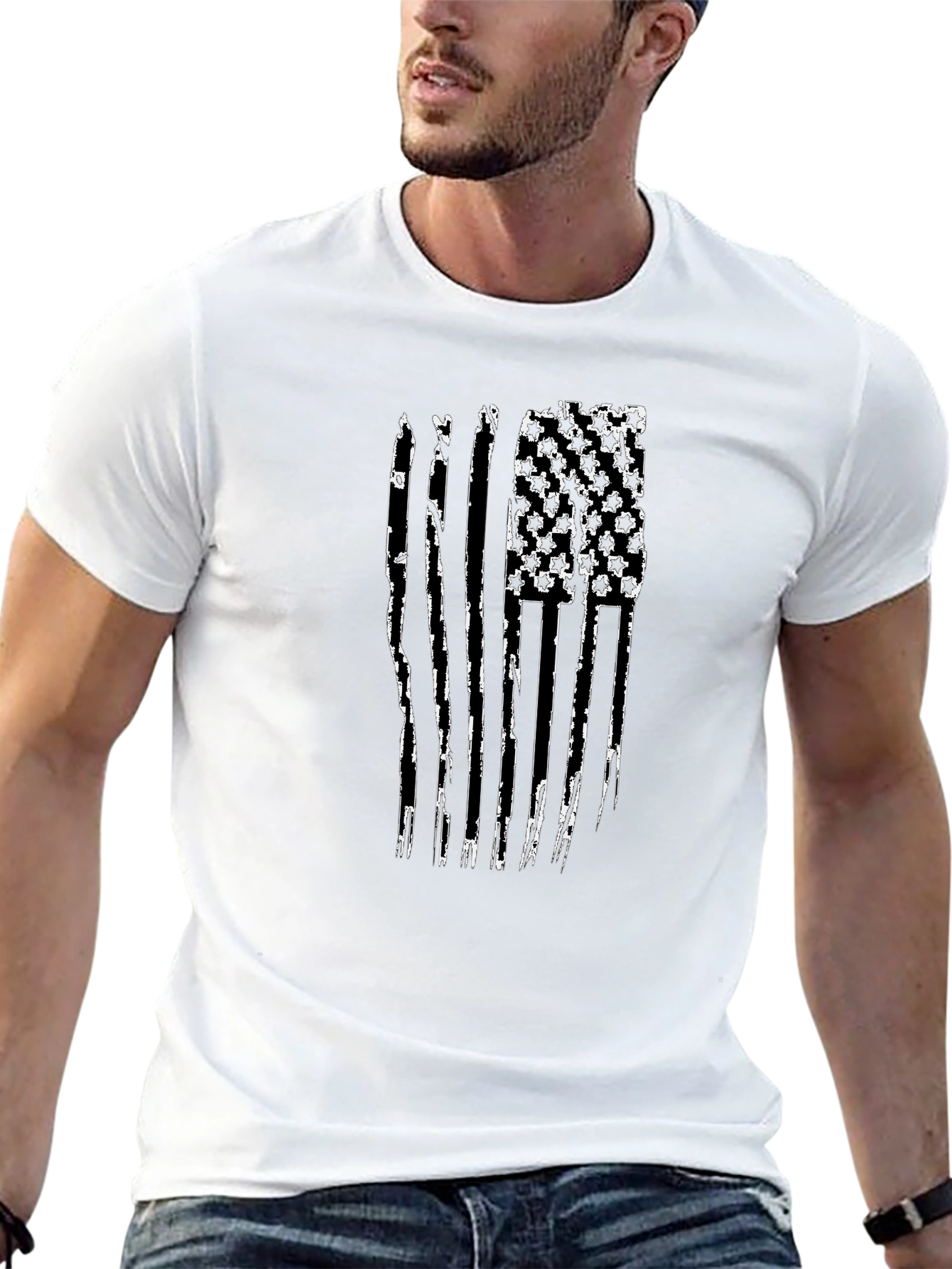 Distressed American Flag Graphic T-Shirt