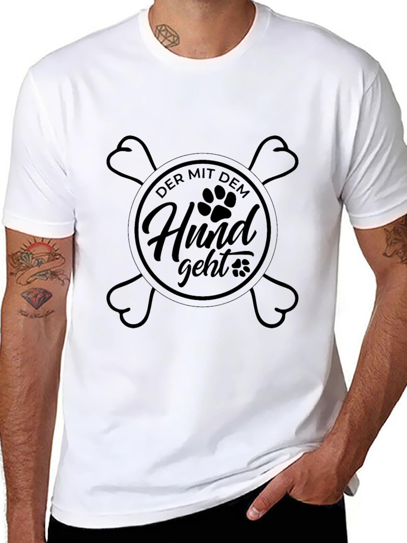 Der Mit Dem Hund Geht Graphic T-Shirt