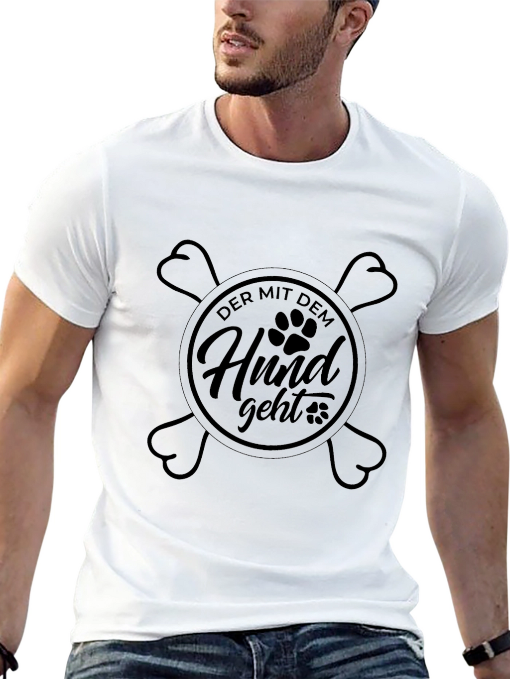 Der Mit Dem Hund Geht Graphic T-Shirt