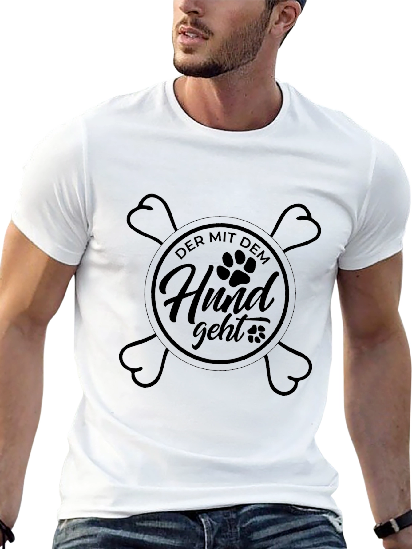 Der Mit Dem Hund Geht Graphic T-Shirt