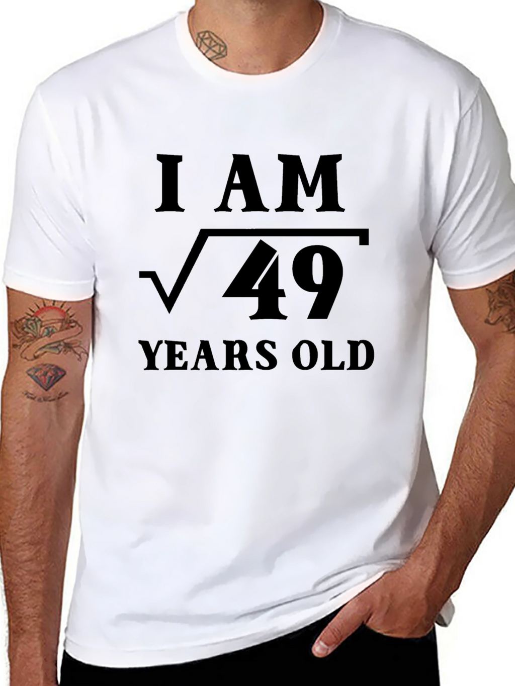 I AM √49 Years Old Funny Math T-Shirt