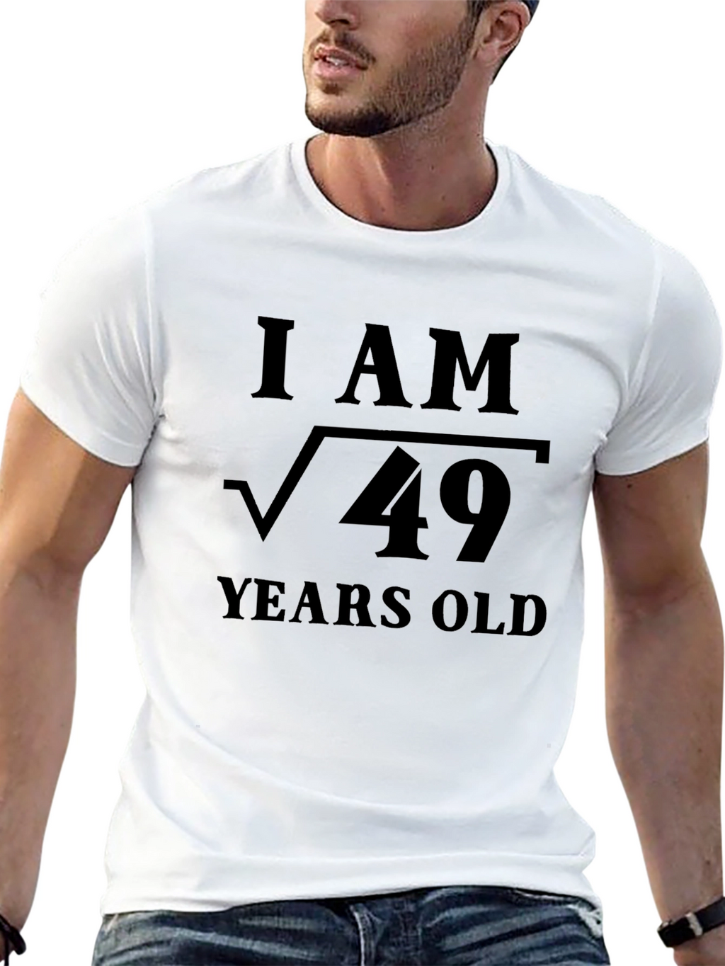 I AM √49 Years Old Funny Math T-Shirt