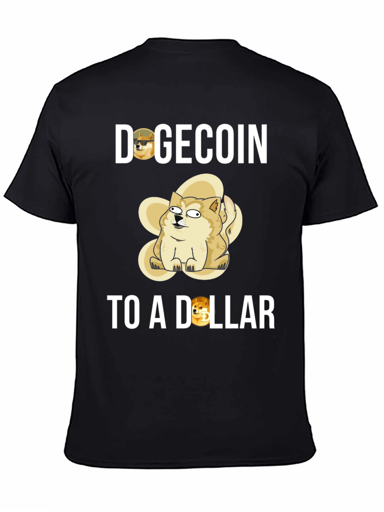 Dogecoin To a Dollar Black T-Shirt
