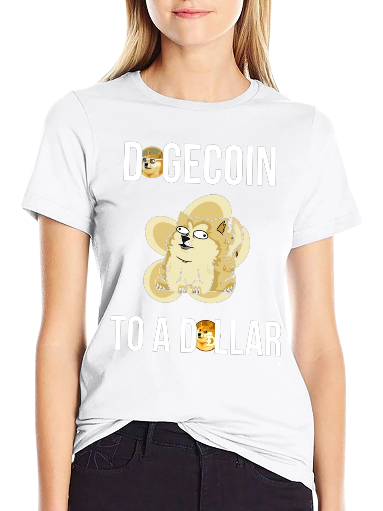 Dogecoin To a Dollar Black T-Shirt