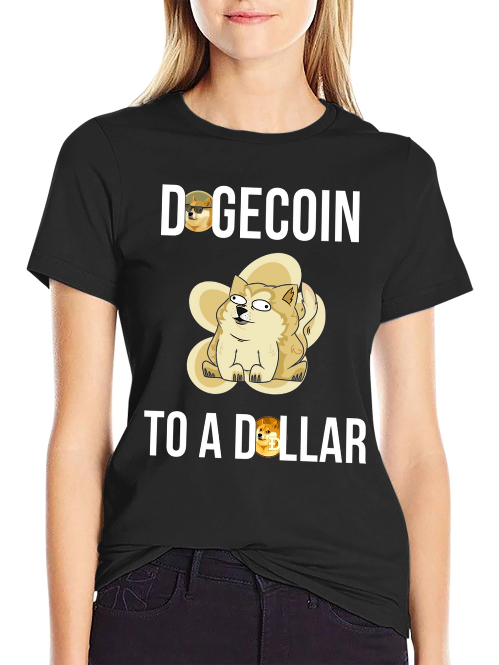 Dogecoin To a Dollar Black T-Shirt