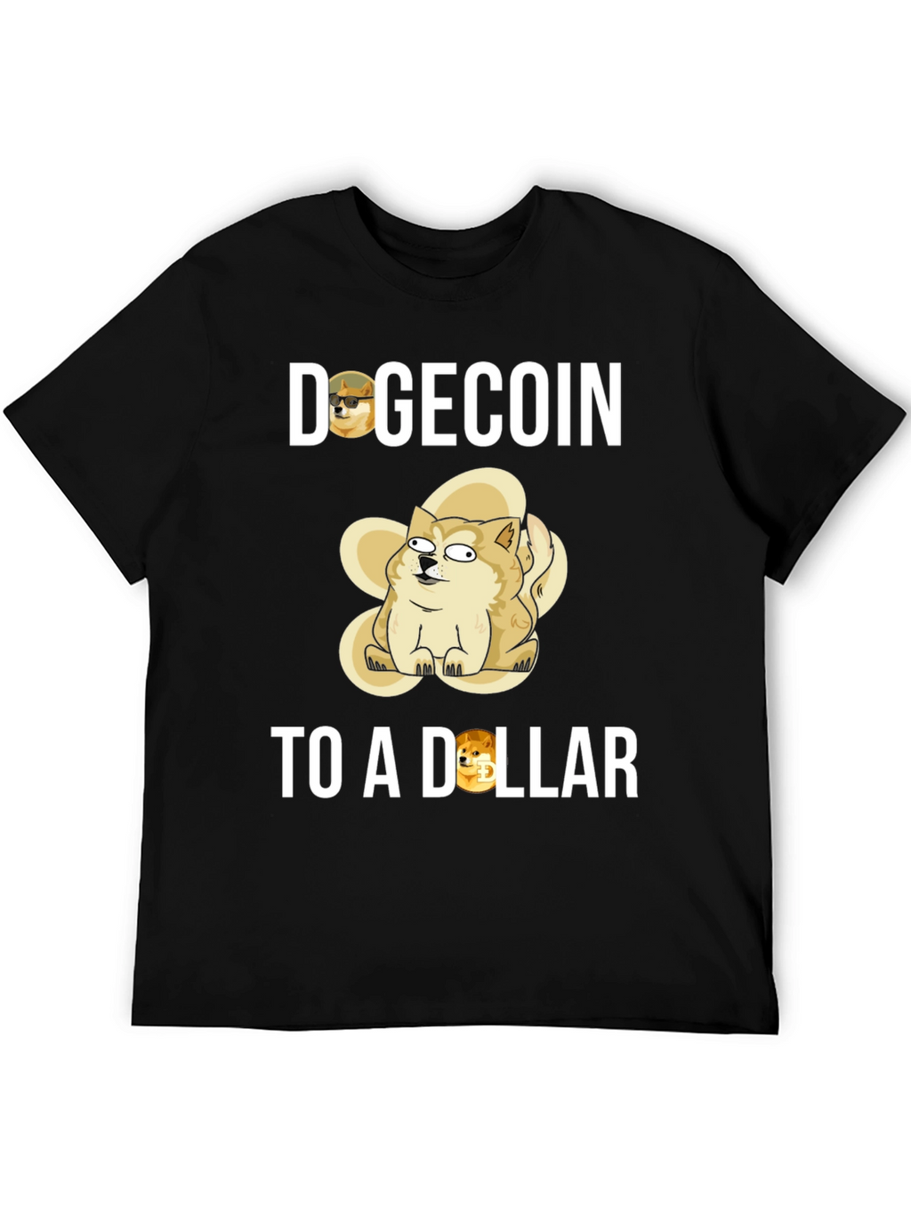 Dogecoin To a Dollar Black T-Shirt