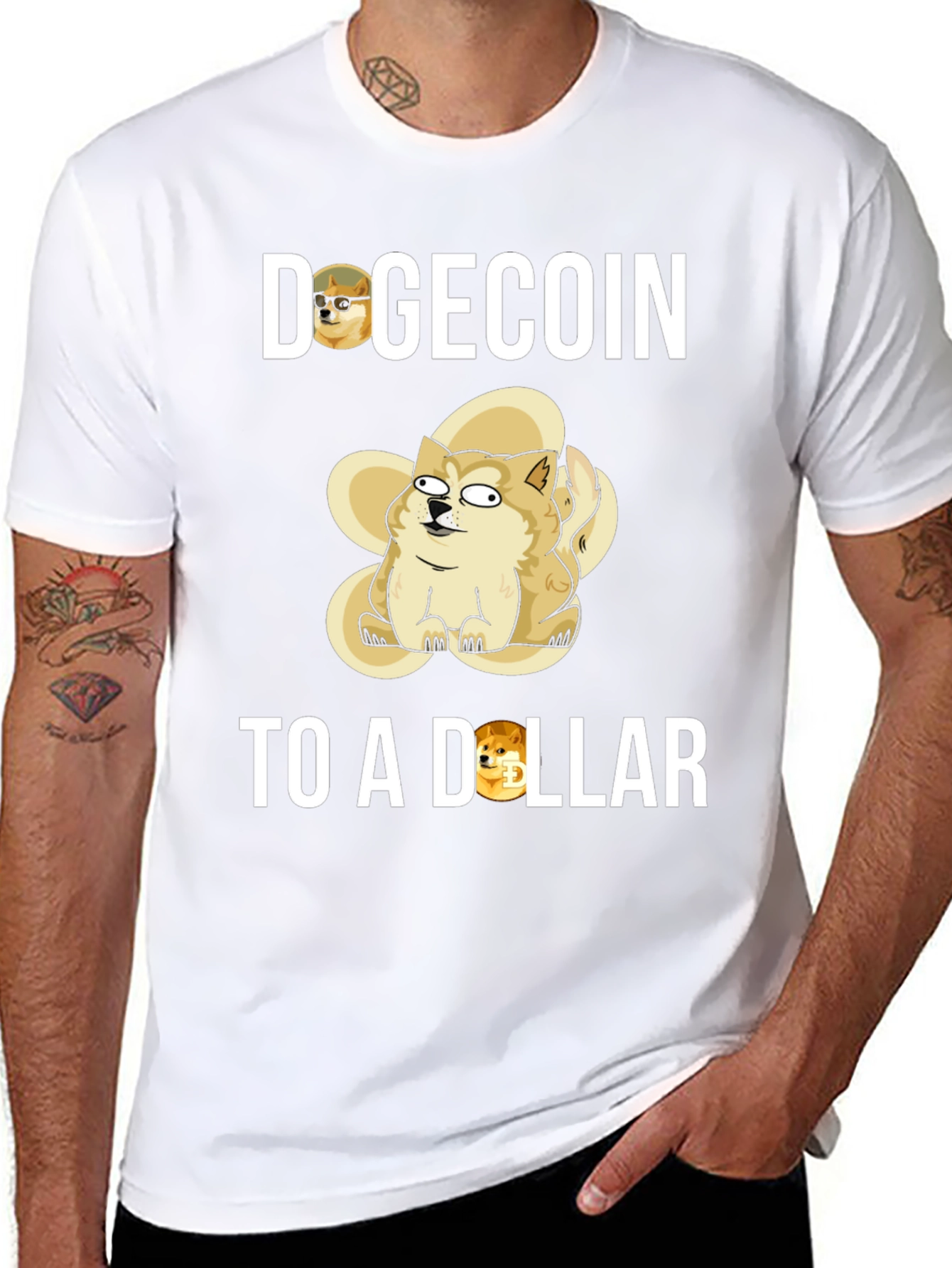 Dogecoin To a Dollar Black T-Shirt