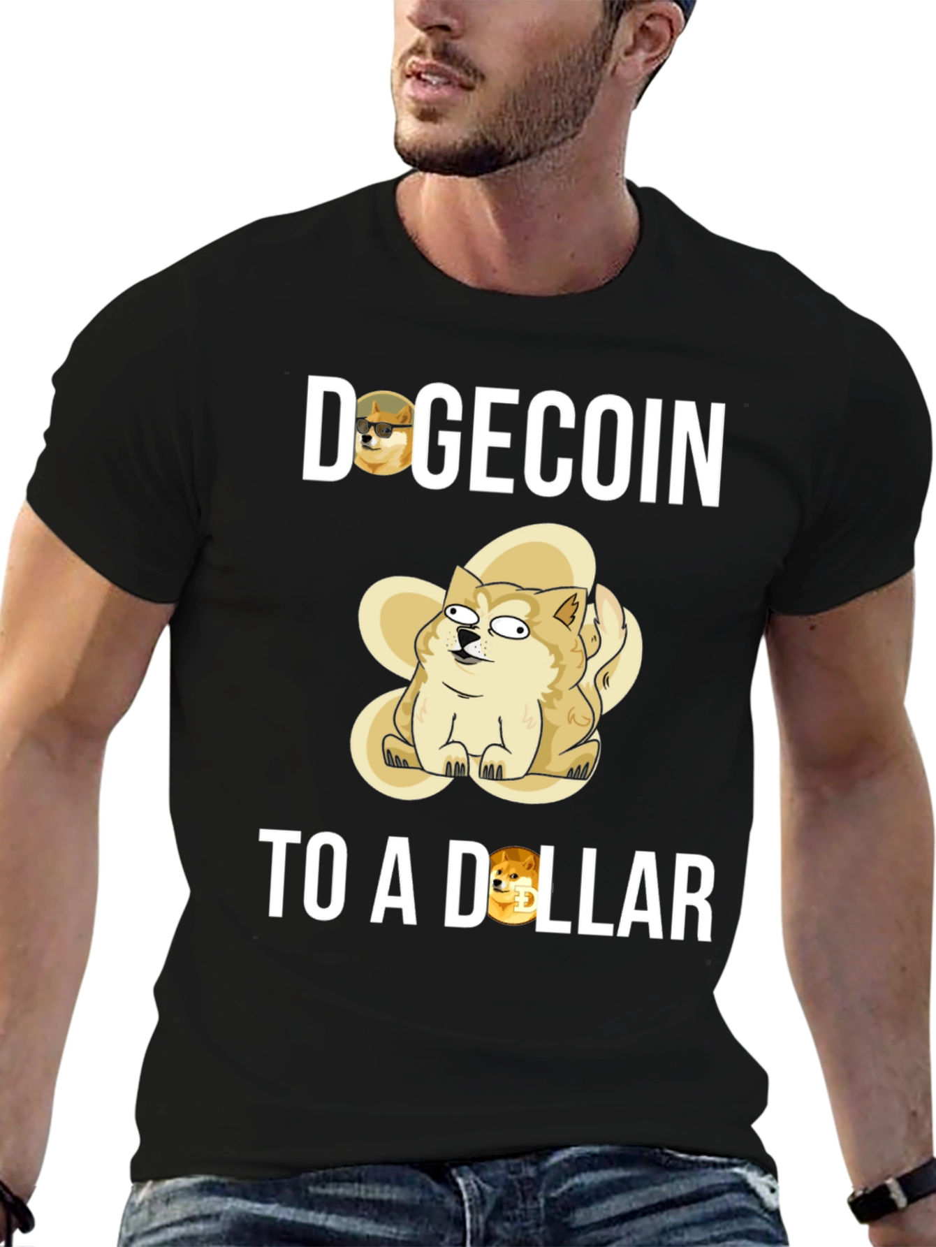 Dogecoin To a Dollar Black T-Shirt