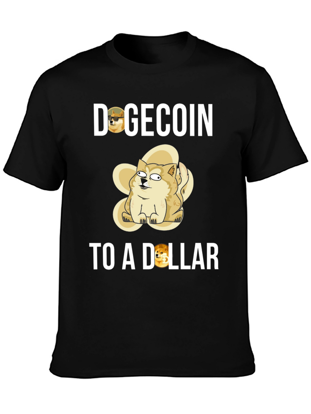 Dogecoin To a Dollar Black T-Shirt
