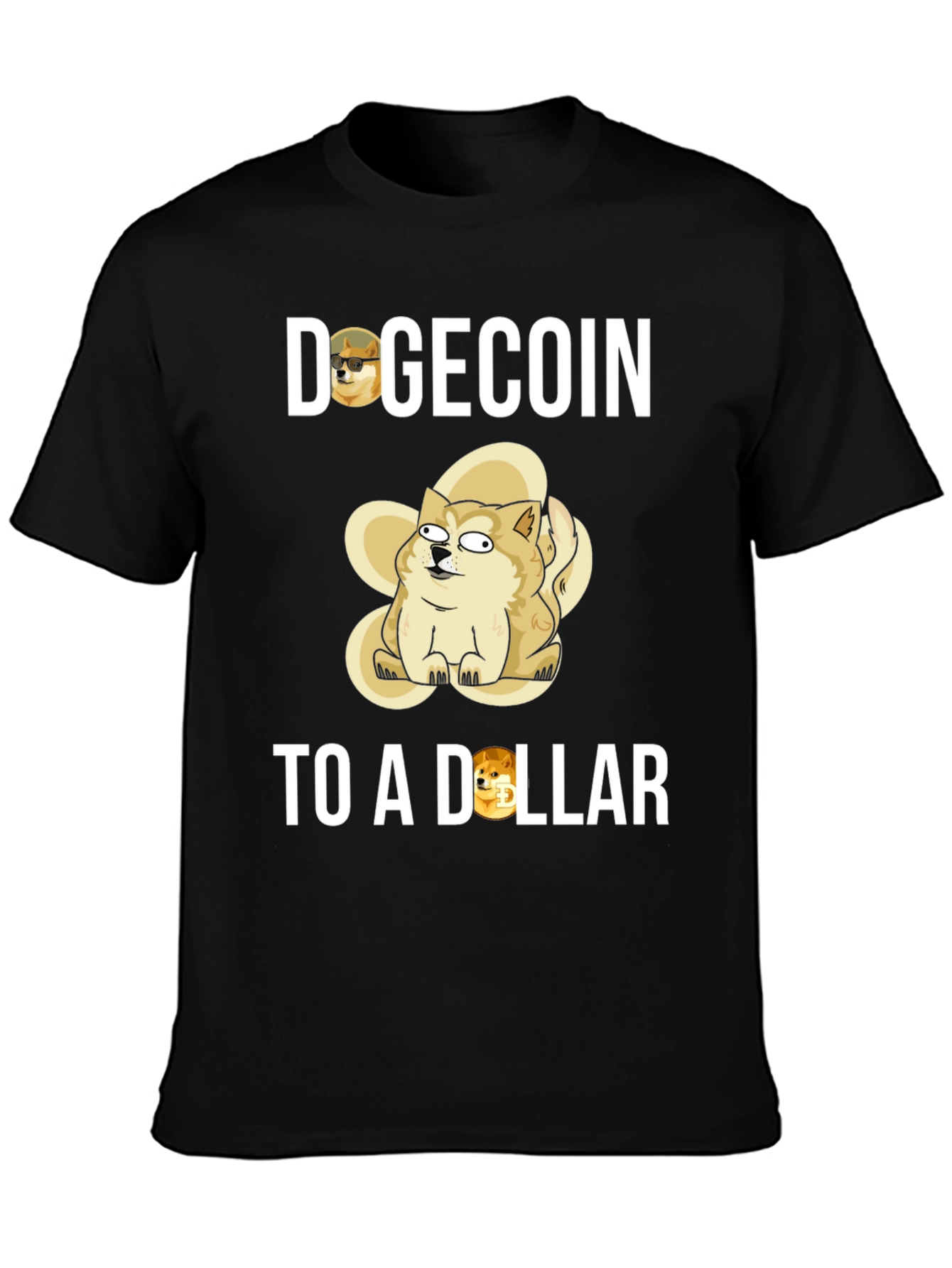 Dogecoin To a Dollar Black T-Shirt