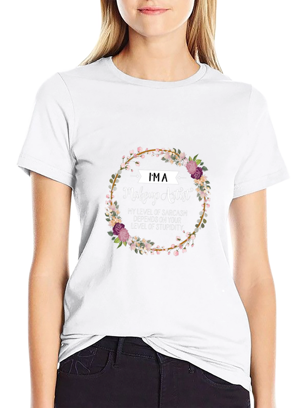 Makeup Artist Sarcasm Floral T-Shirt