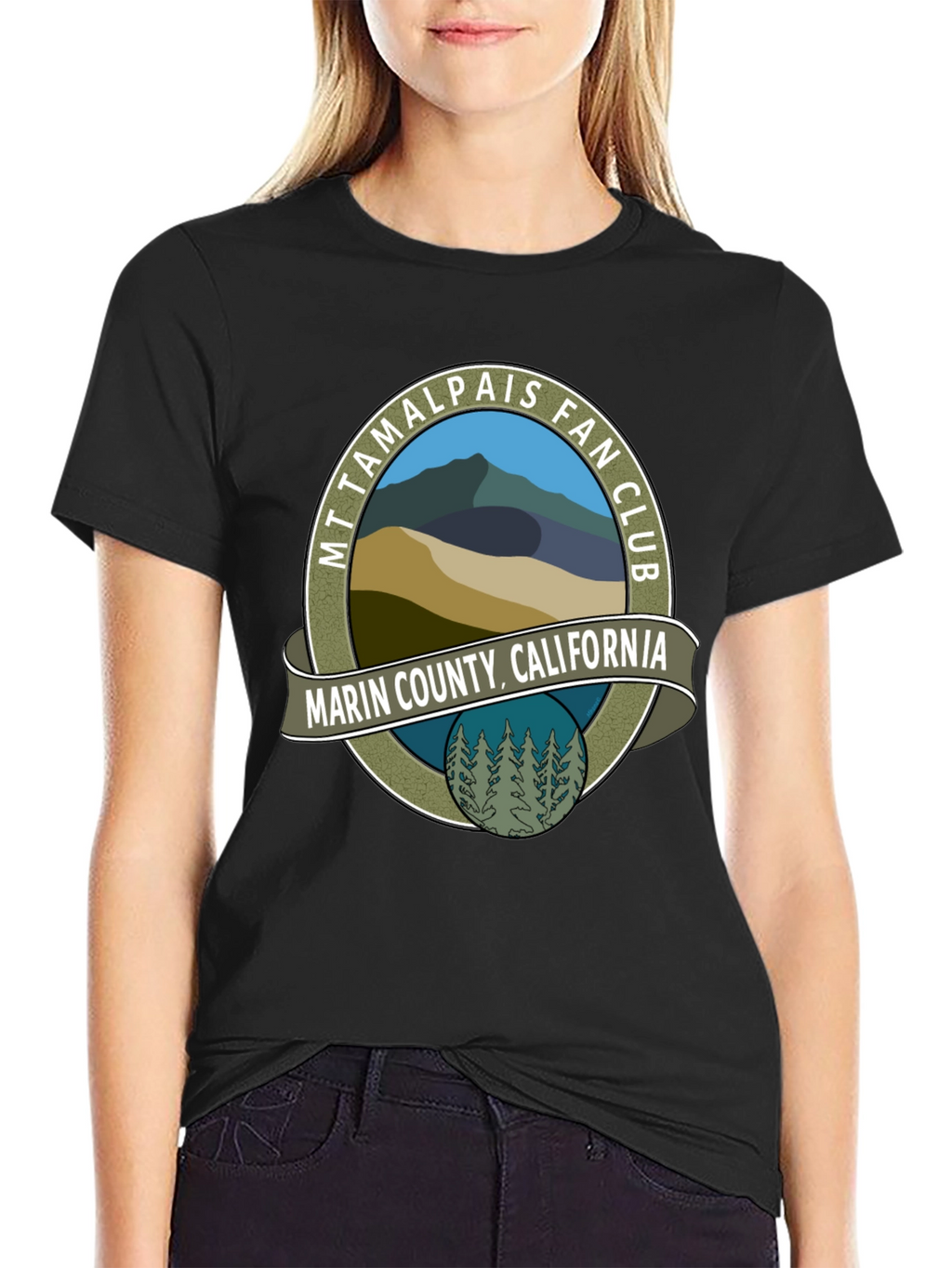 Mt Tamalpais Fan Club Black T-Shirt