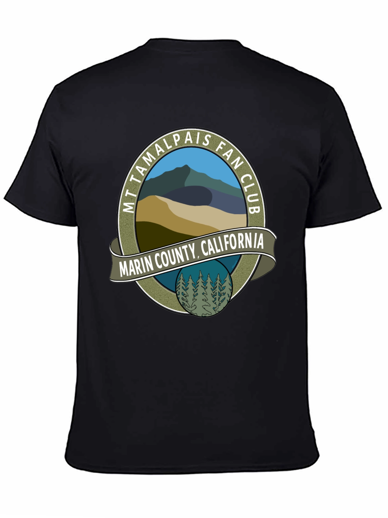 Mt Tamalpais Fan Club Black T-Shirt