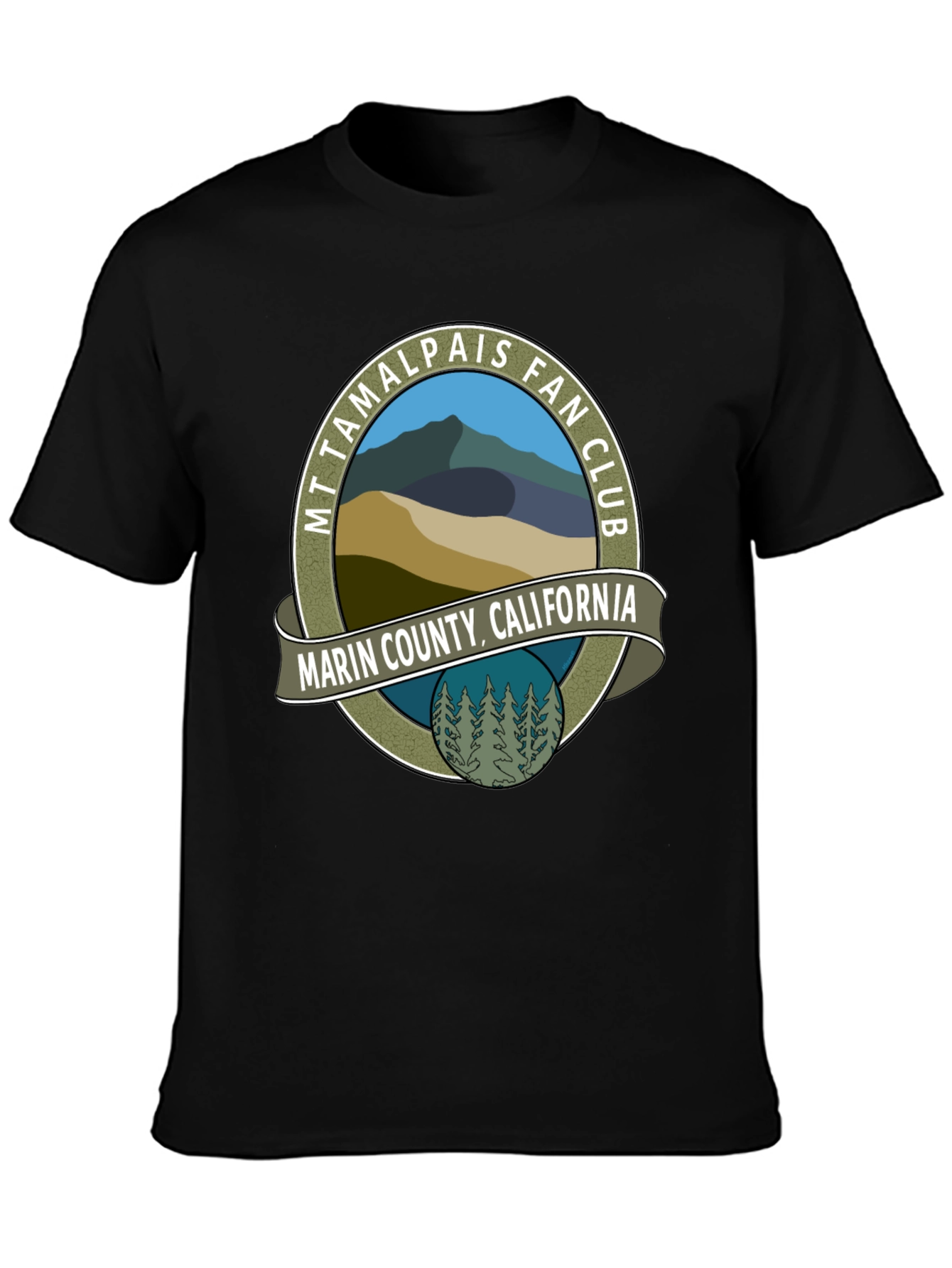 Mt Tamalpais Fan Club Black T-Shirt