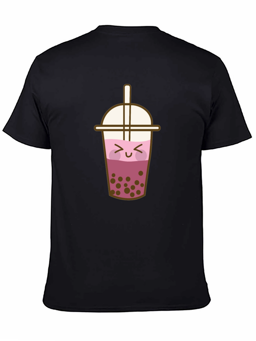 Kawaii Bubble Tea Graphic Tee - Black T-Shirt