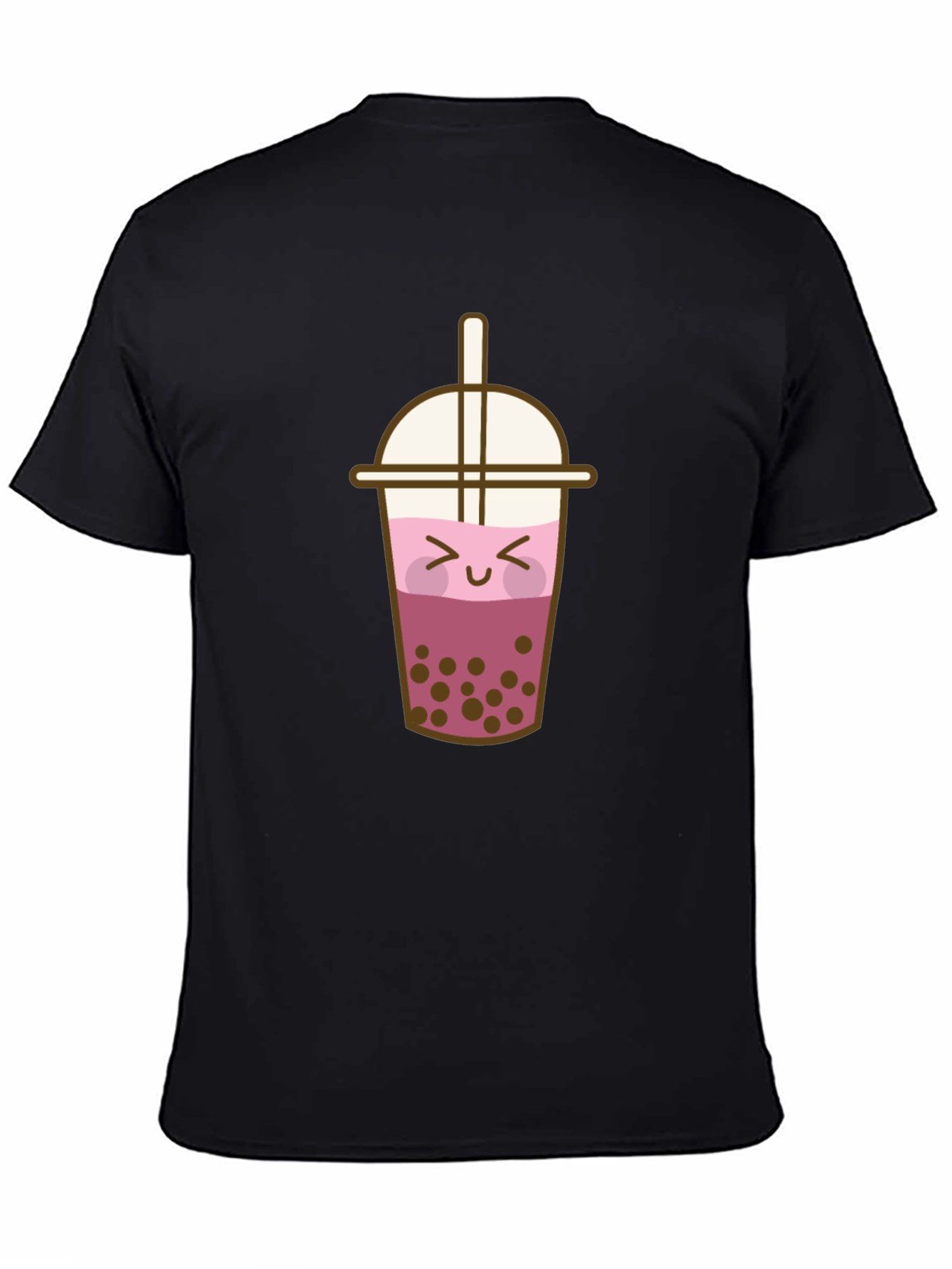 Kawaii Bubble Tea Graphic Tee - Black T-Shirt