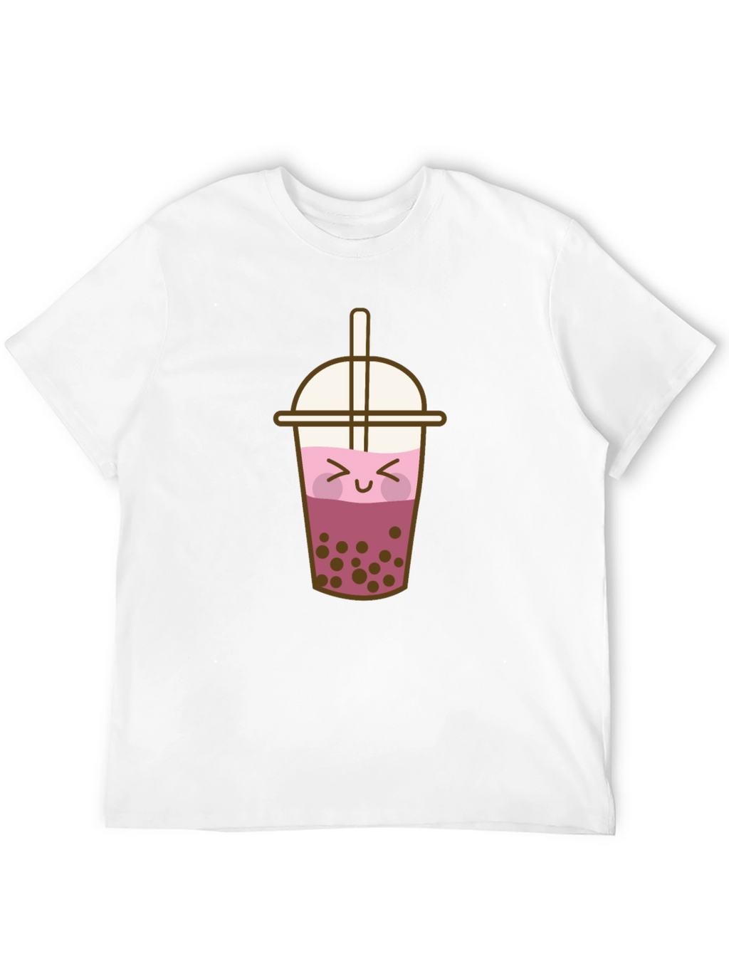 Kawaii Bubble Tea Graphic Tee - Black T-Shirt