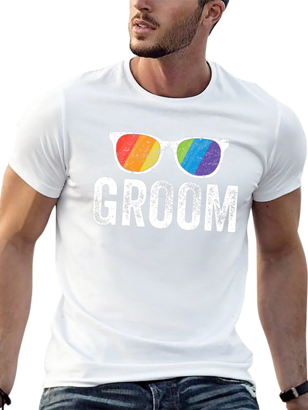 Groom Rainbow Glasses T-Shirt