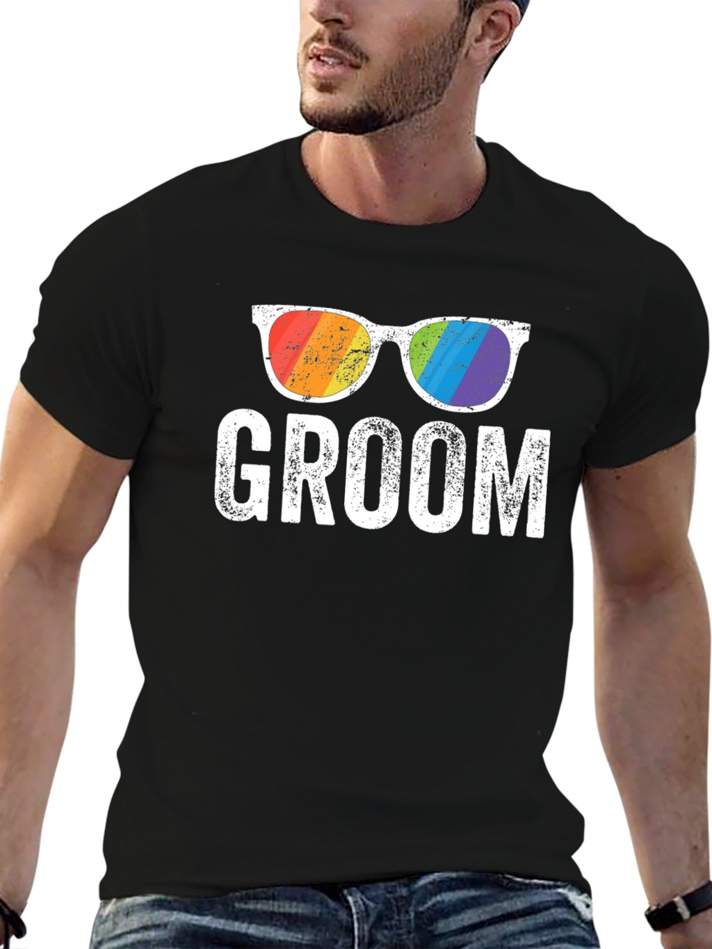 Groom Rainbow Glasses T-Shirt