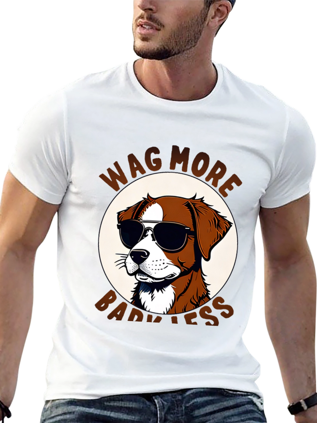 Wag More Bark Less Dog T-Shirt