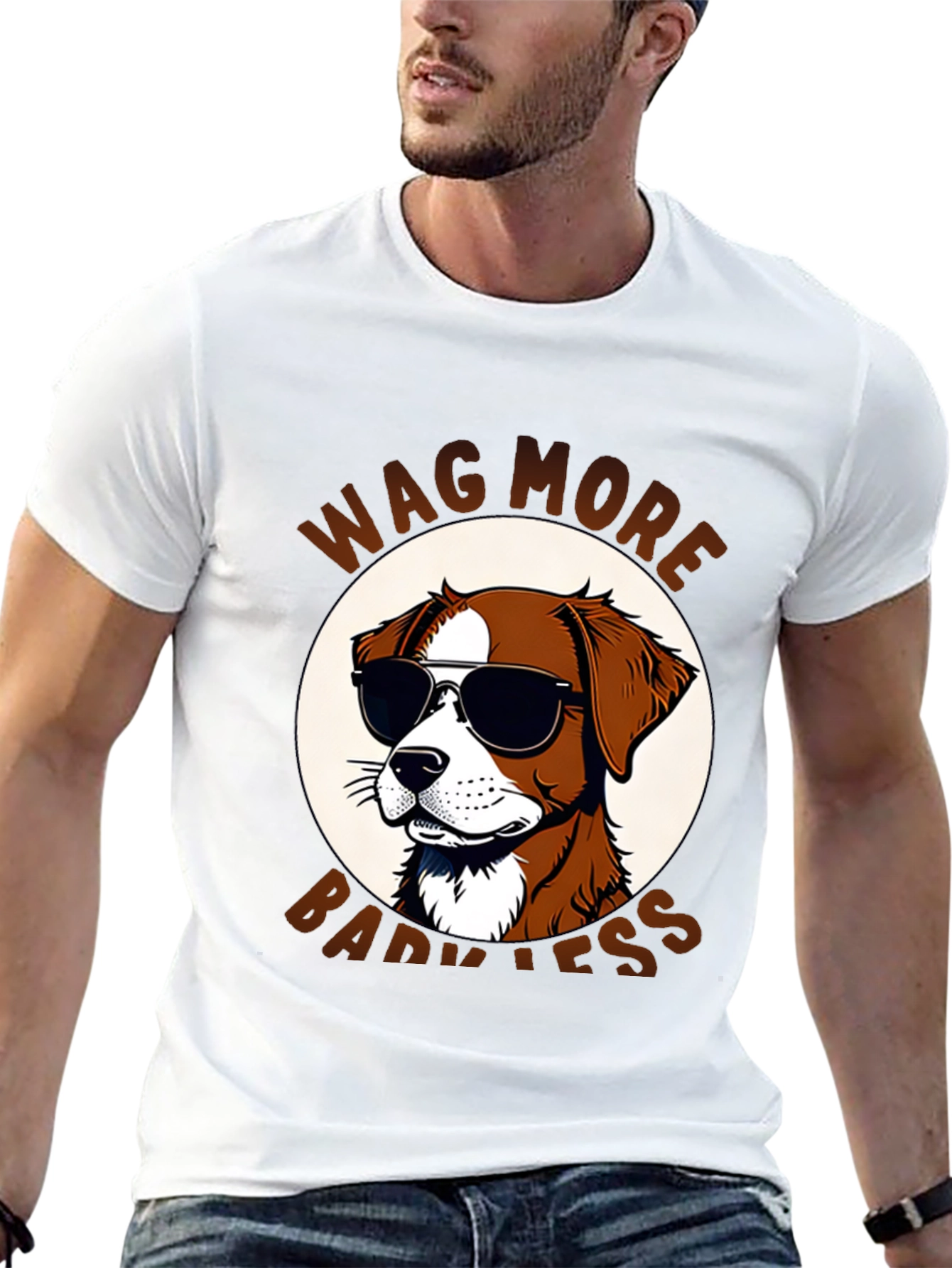 Wag More Bark Less Dog T-Shirt