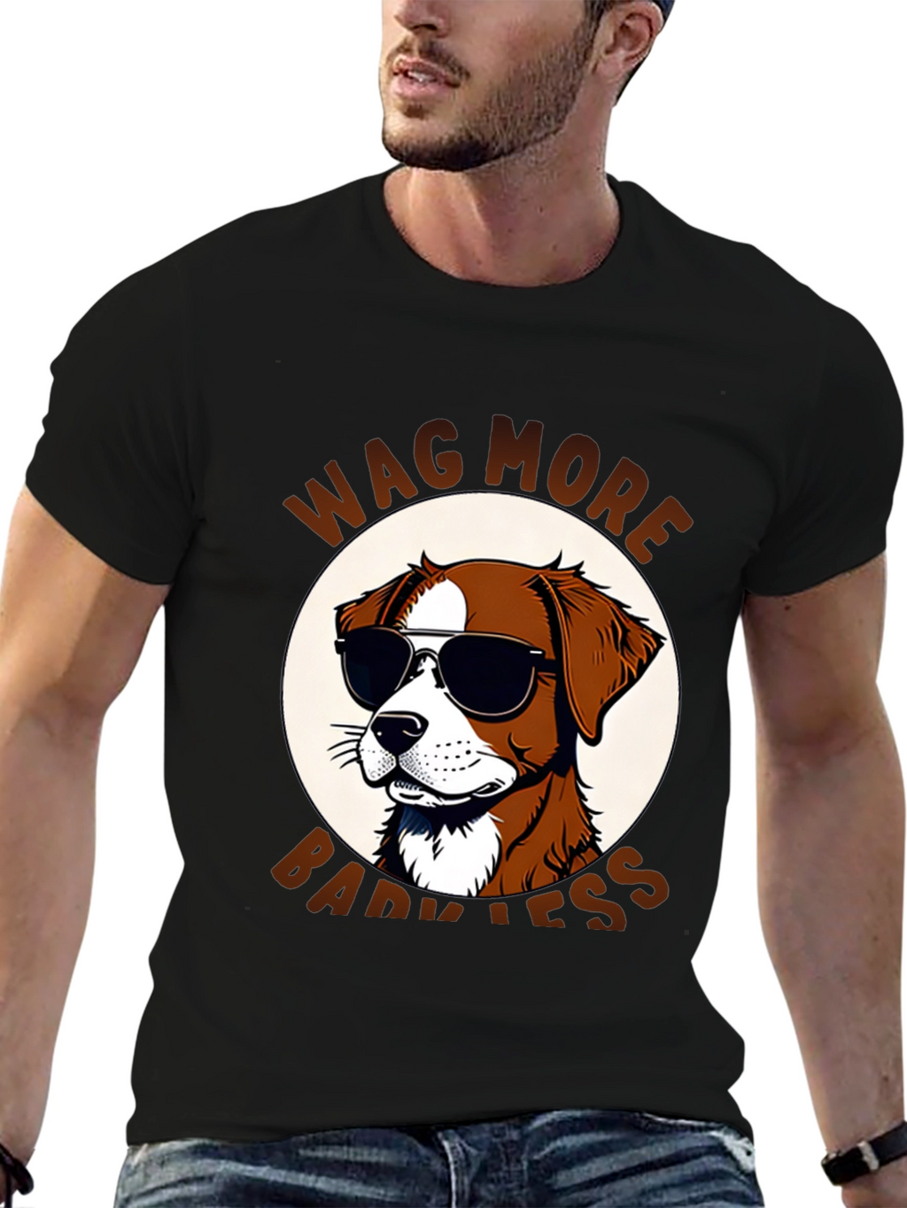 Wag More Bark Less Dog T-Shirt