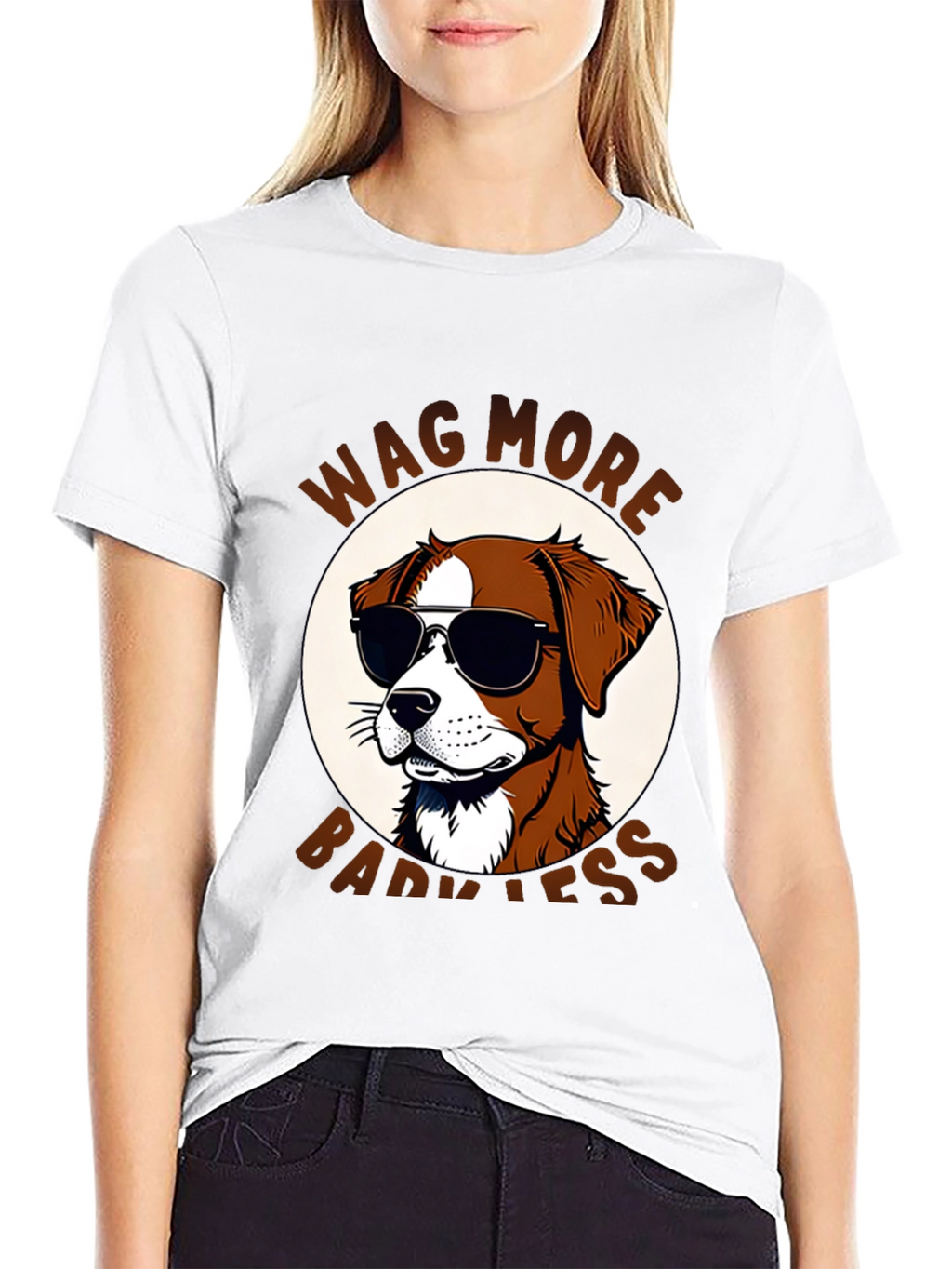 Wag More Bark Less Dog T-Shirt