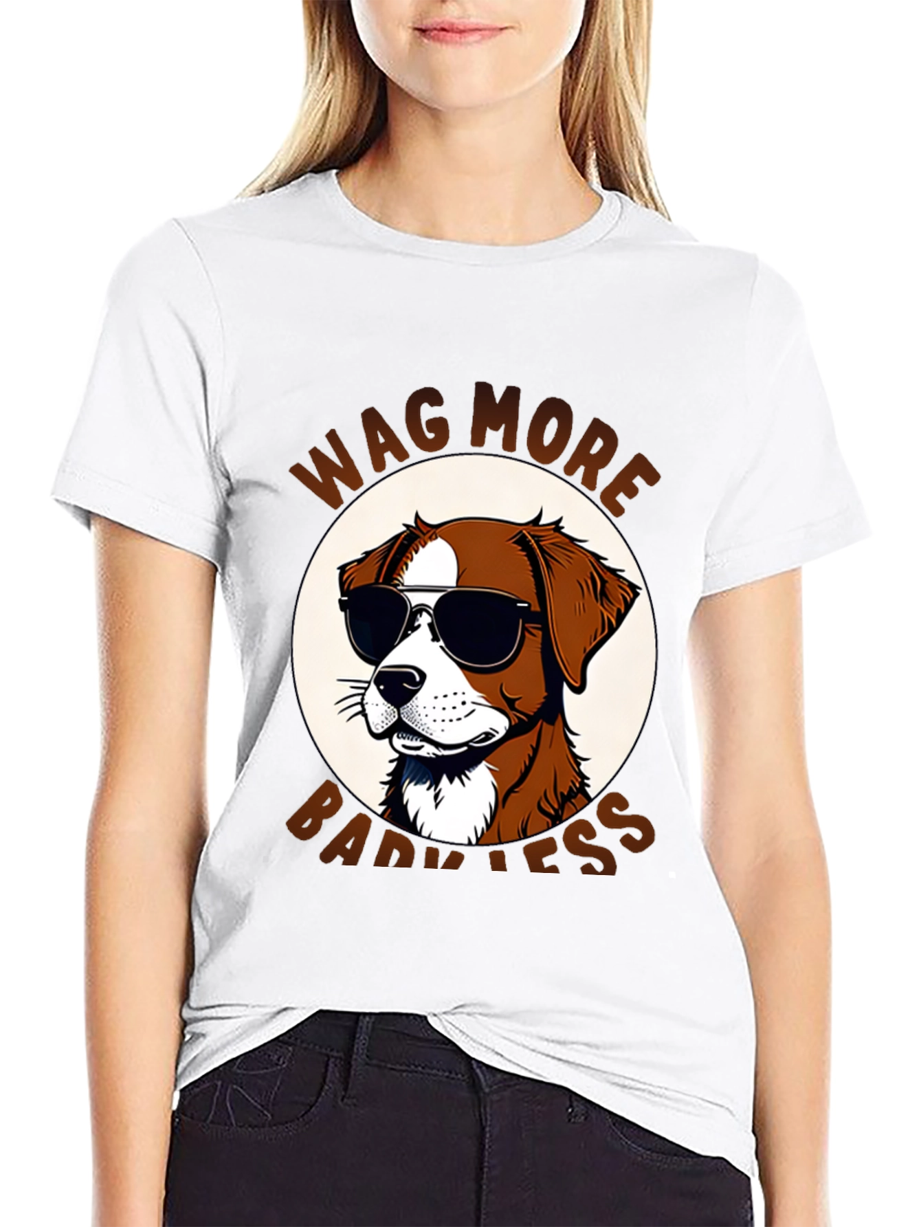 Wag More Bark Less Dog T-Shirt